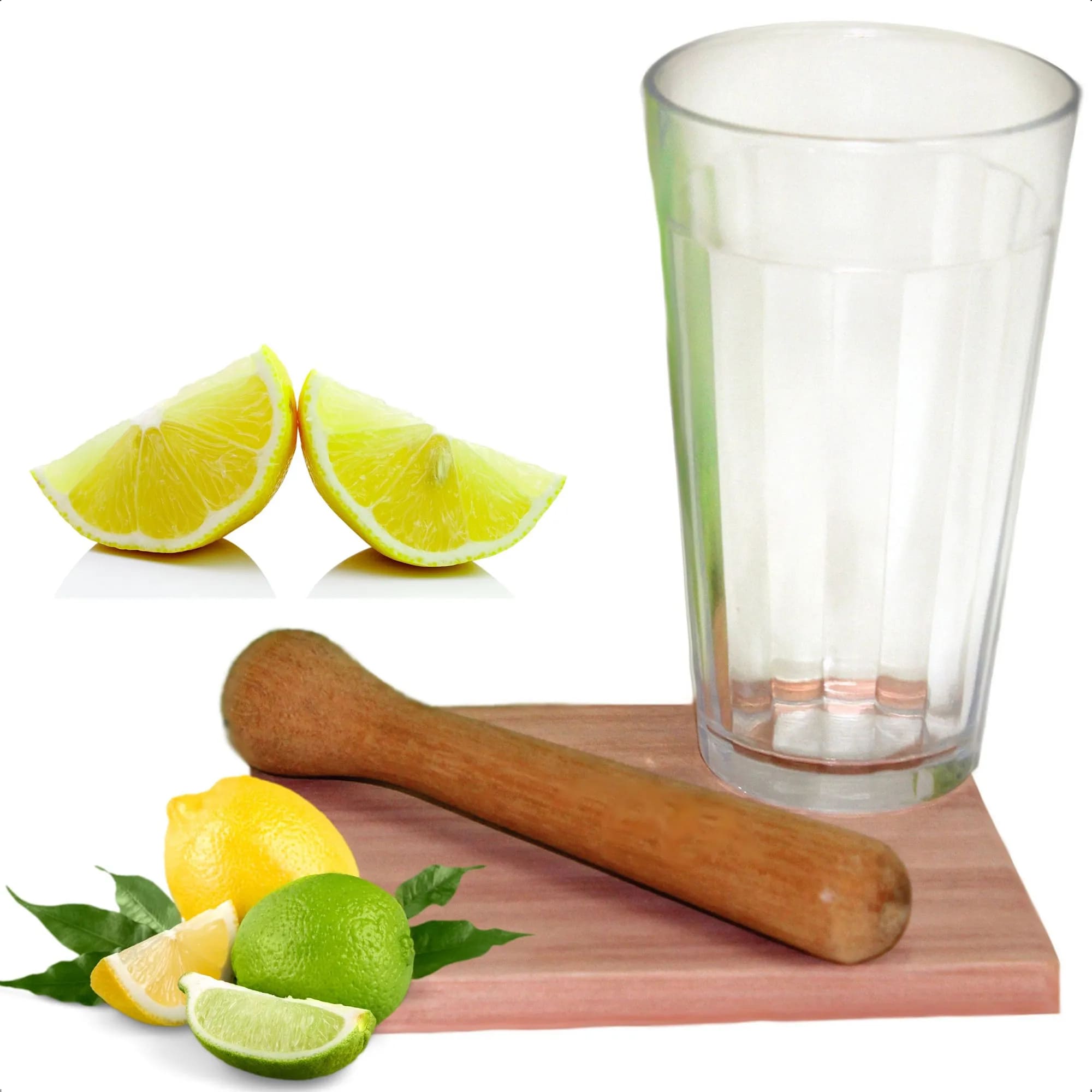 Kit Caipirinha Copo Tábua Amassador De Madeira Mogno Africano Tramontina Cozinha Festa 10239681