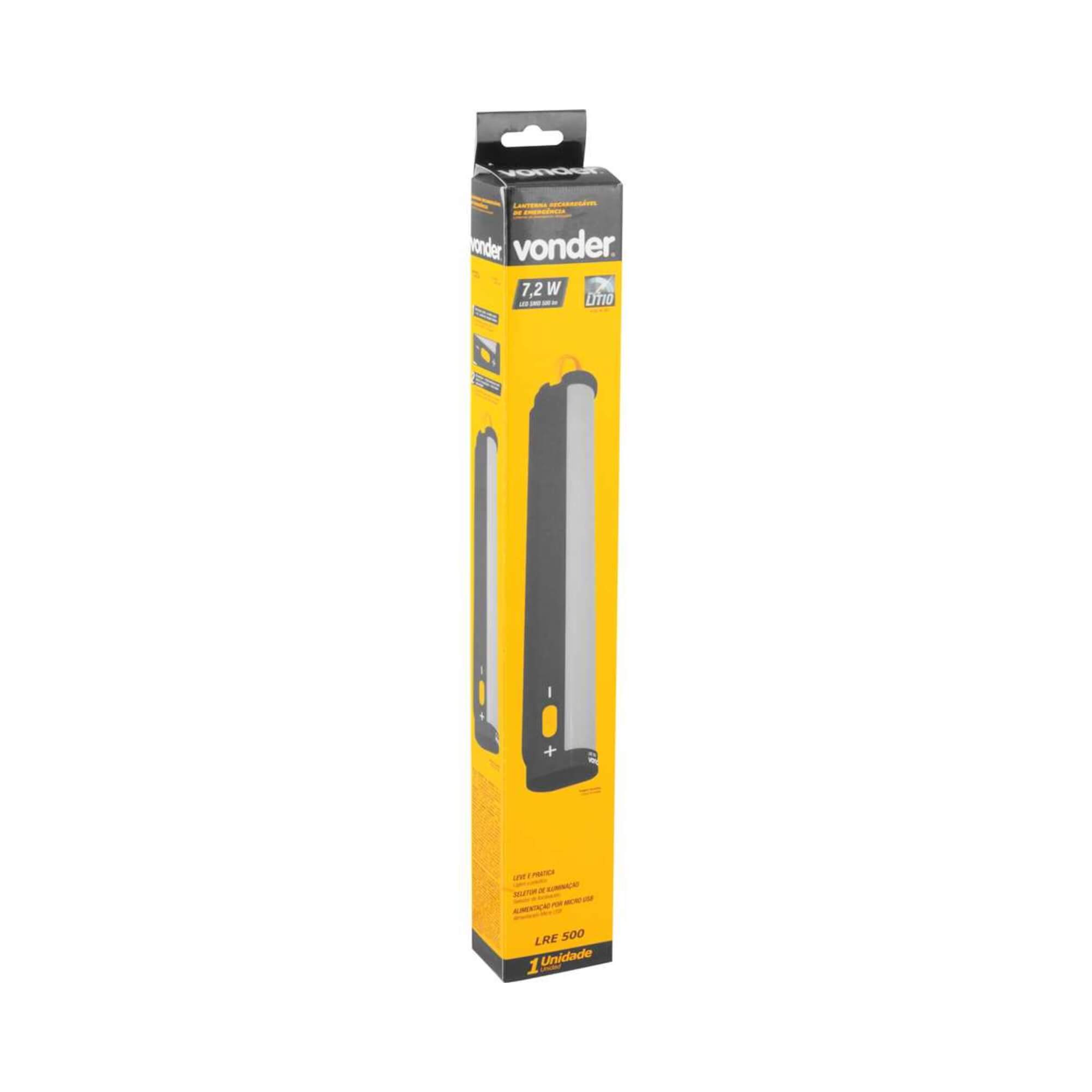 Lanterna Recarregável de Emergência LED Bateria de Lítio LRE 500 Vonder - 8075048500