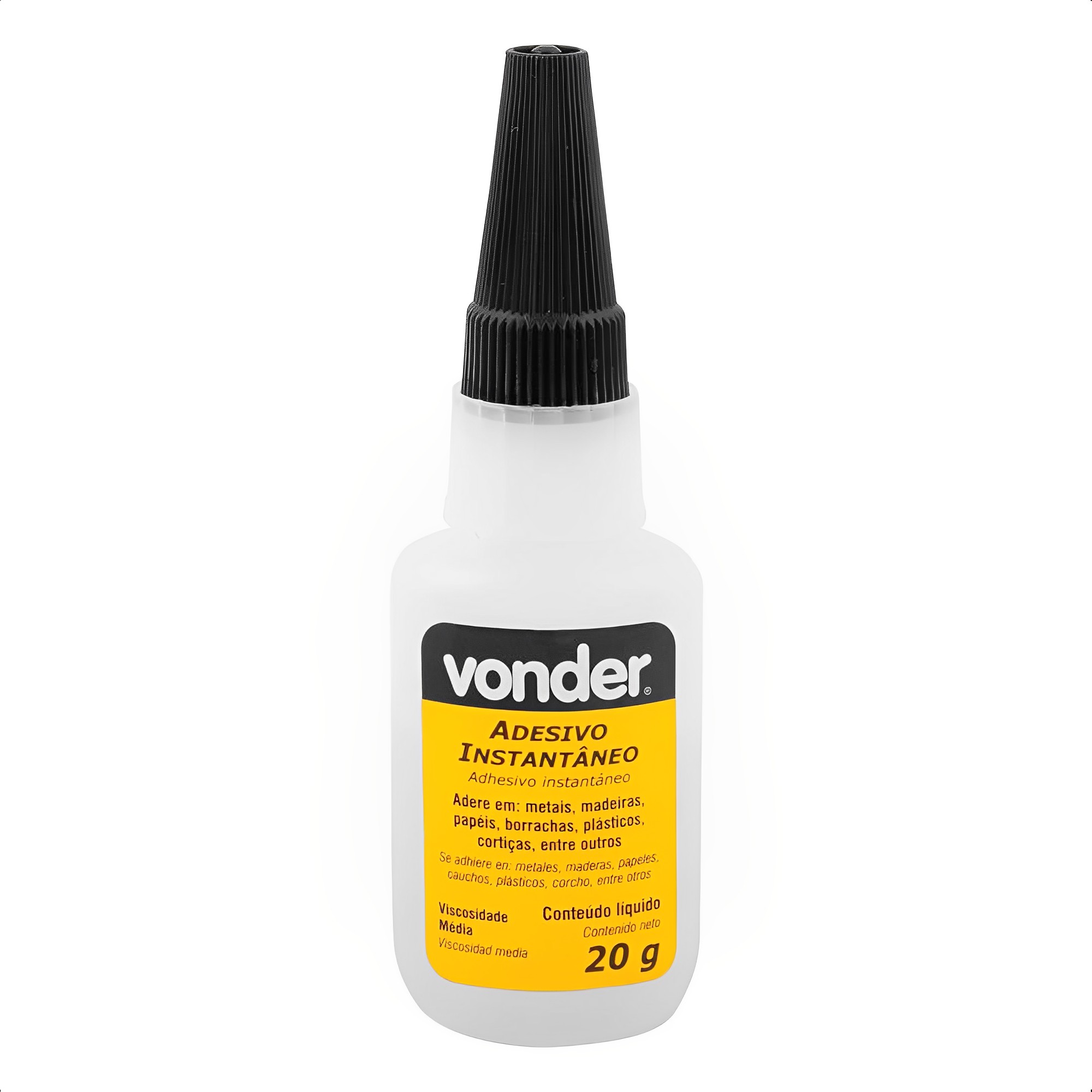 Adesivo Instantâneo Cianoacrilato Industrial Com Média Viscosidade 20g Vonder - 16.62.020.000