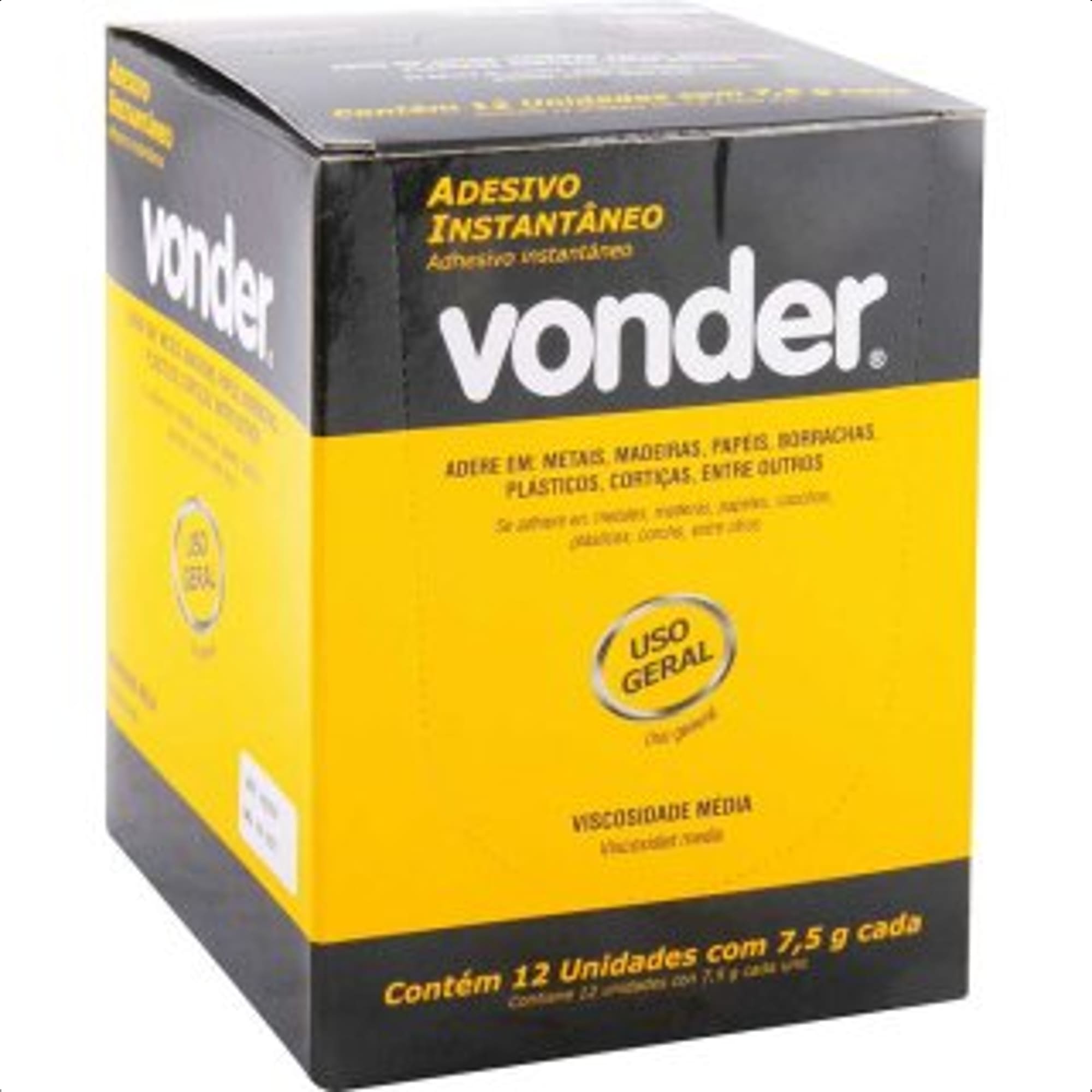 Cola Instantânea Transparente Multiuso Madeira/Metal/Plástico/Borracha 7,5g Vonder - 1662075000