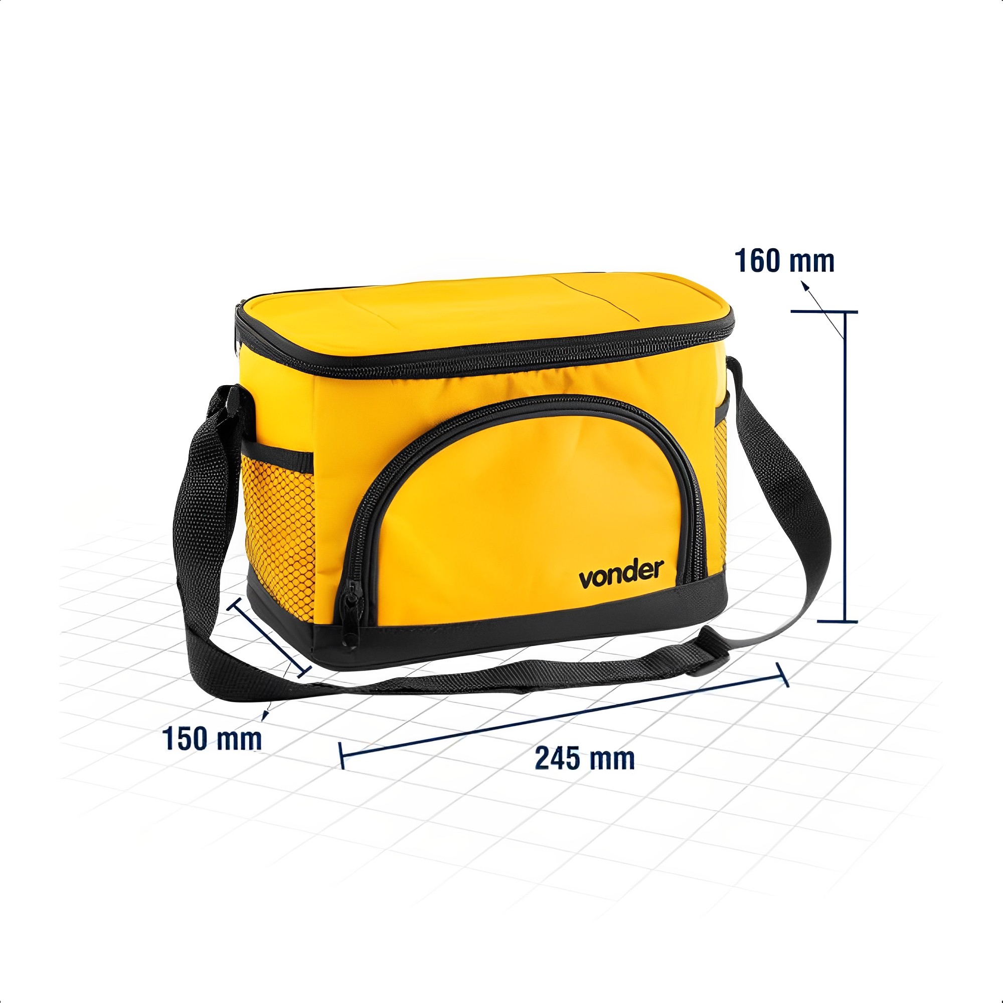 Bolsa Térmica 5 Litros em Lona Reforçada com Alça em Nylon e 3 Divisões Vonder - 35.40.055.000