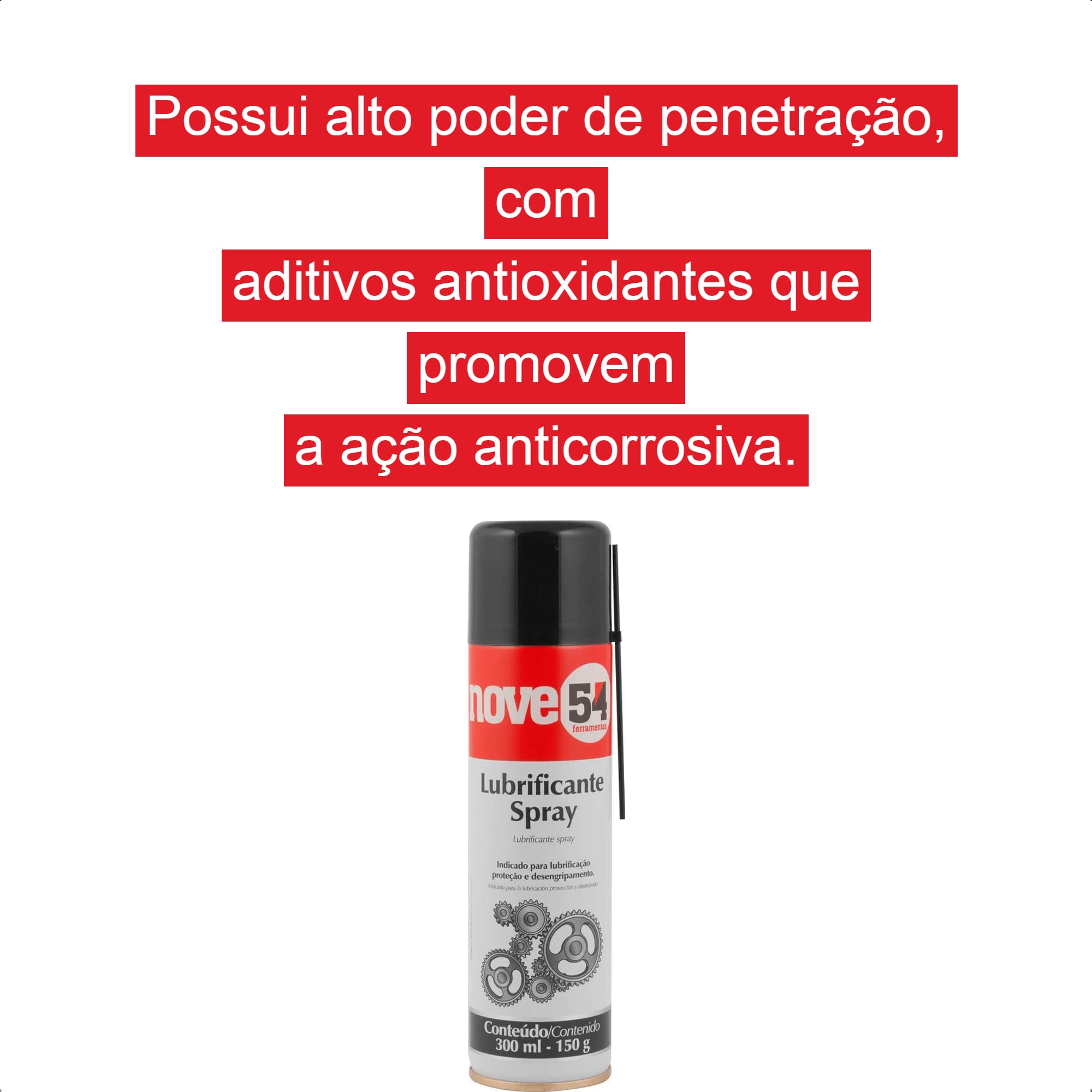 Lubrificante Spray com Aditivos Antioxidantes Multiuso até 70°C 300ml 150g Vonder - 5164300150