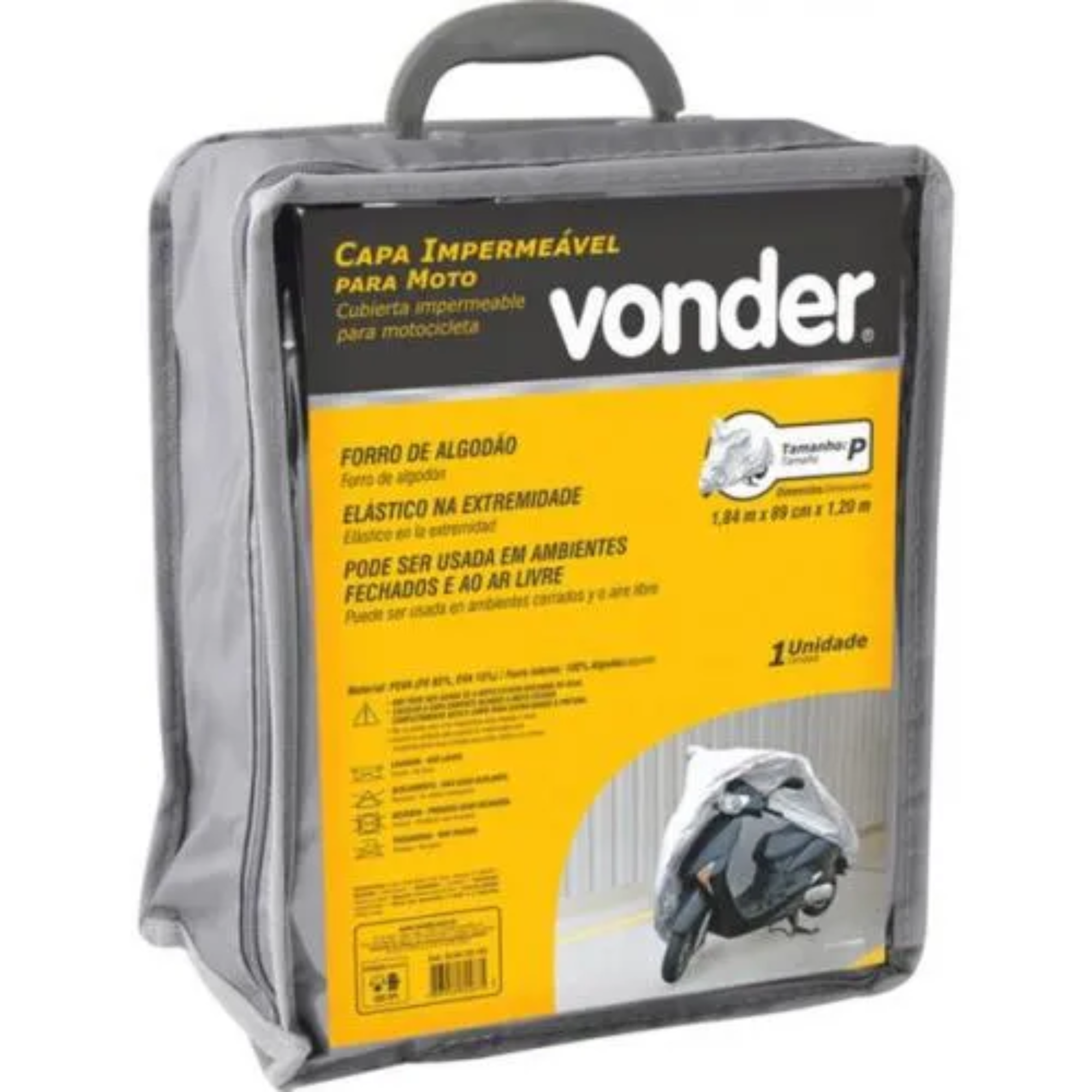 Capa Impermeável p/ Moto Tamanho P c/ Forro de Algodão e Elástico Vonder - 63.64.122.183