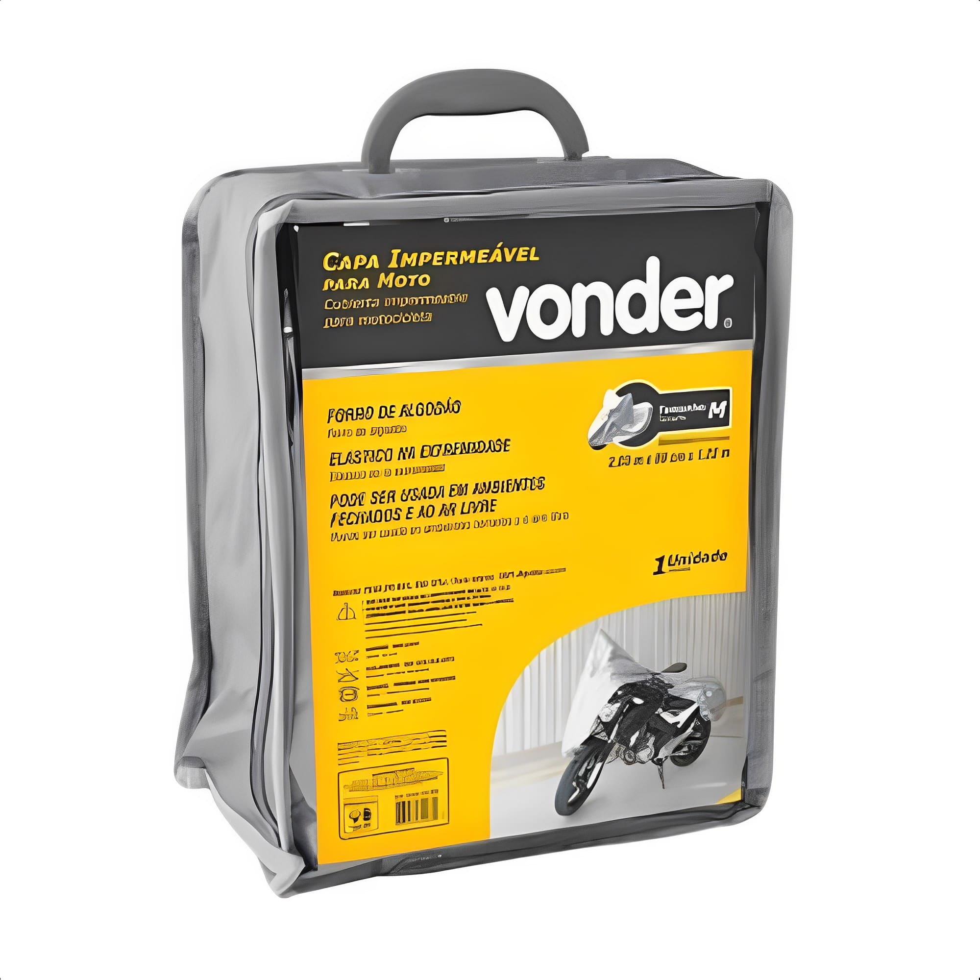 Capa Impermeável para Moto Tamanho M com Forro de Algodão e Elástico Vonder 63.64.122.203