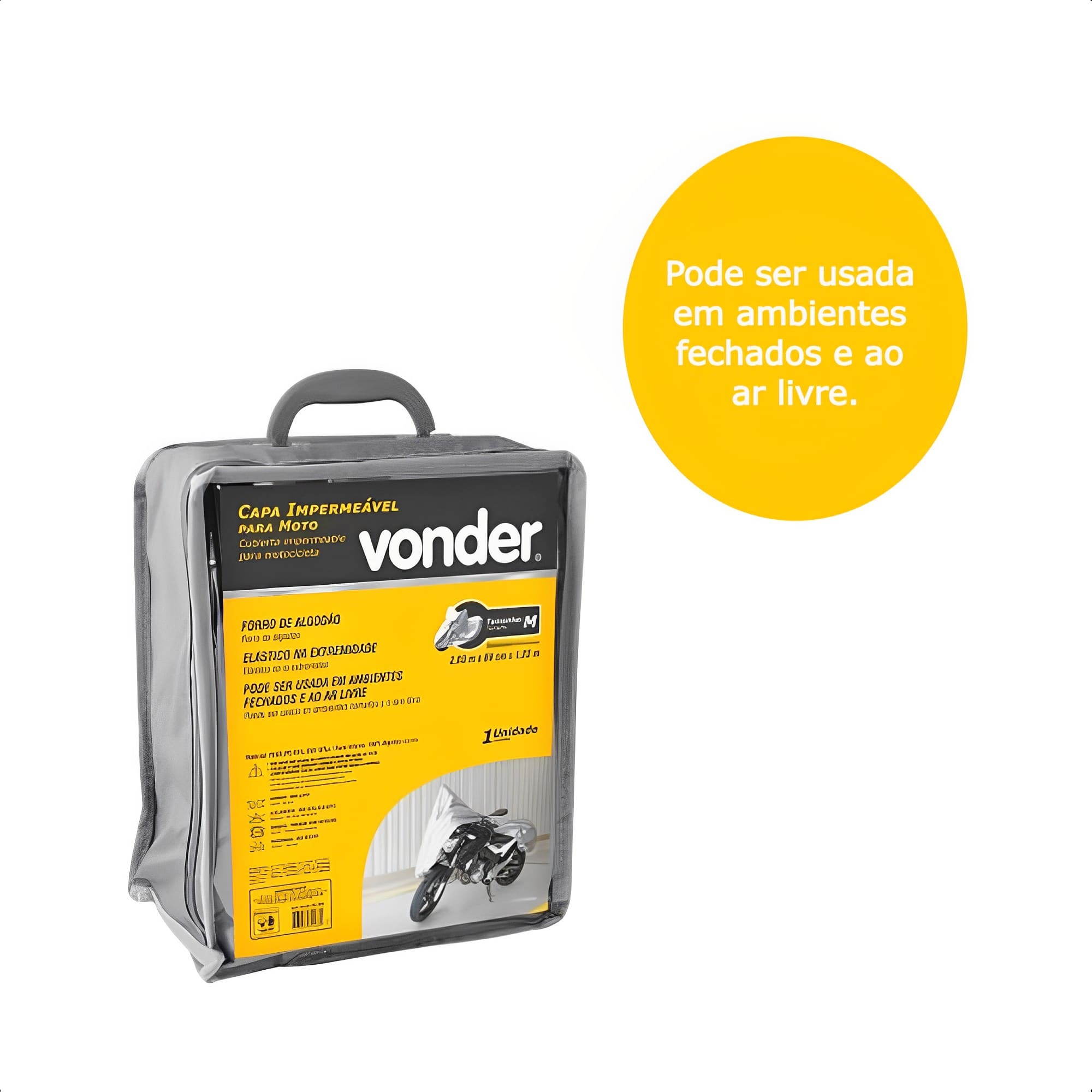 Capa Impermeável para Moto Tamanho M com Forro de Algodão e Elástico Vonder 63.64.122.203