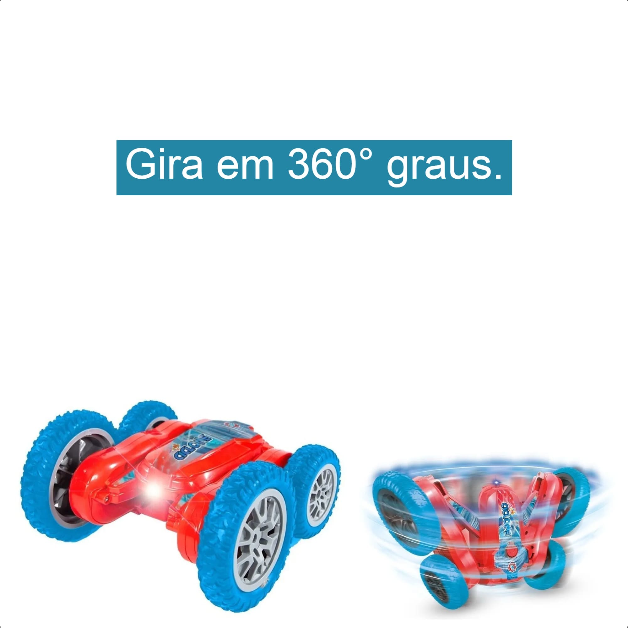 Brinquedo Carrinho de Controle Remoto Giro 360° Graus Ciclone Roda +4 Anos Polibrinq - CAR2263