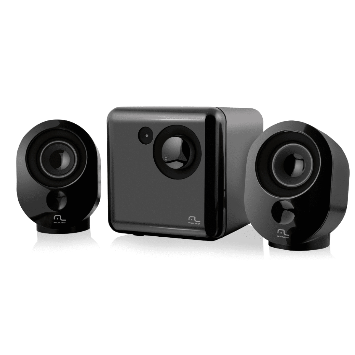 Caixa De Som 15W RMS com subwoofer 2.1 Preto E Grafite Usb SP166 - Multilaser