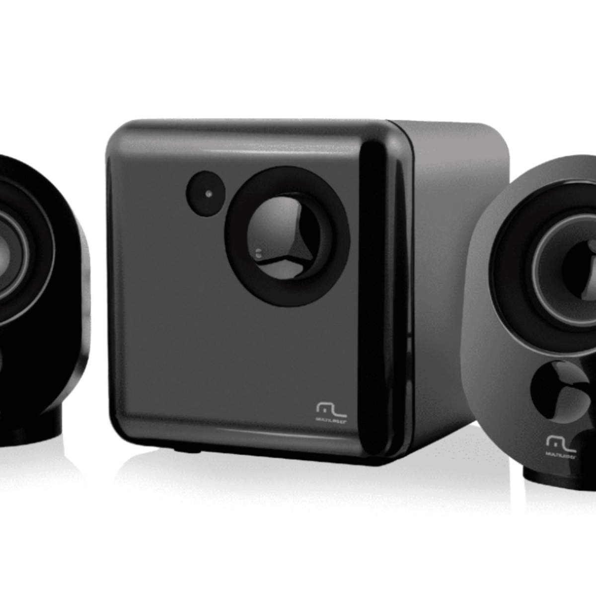 Caixa De Som 15W RMS com subwoofer 2.1 Preto E Grafite Usb SP166 - Multilaser