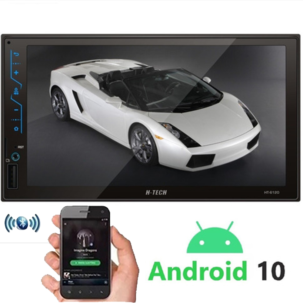 COMP KIT Central Multimídia 2 Din Android 10 MP5 7 Polegadas HT-6120 H-Tech + Câmera de Ré