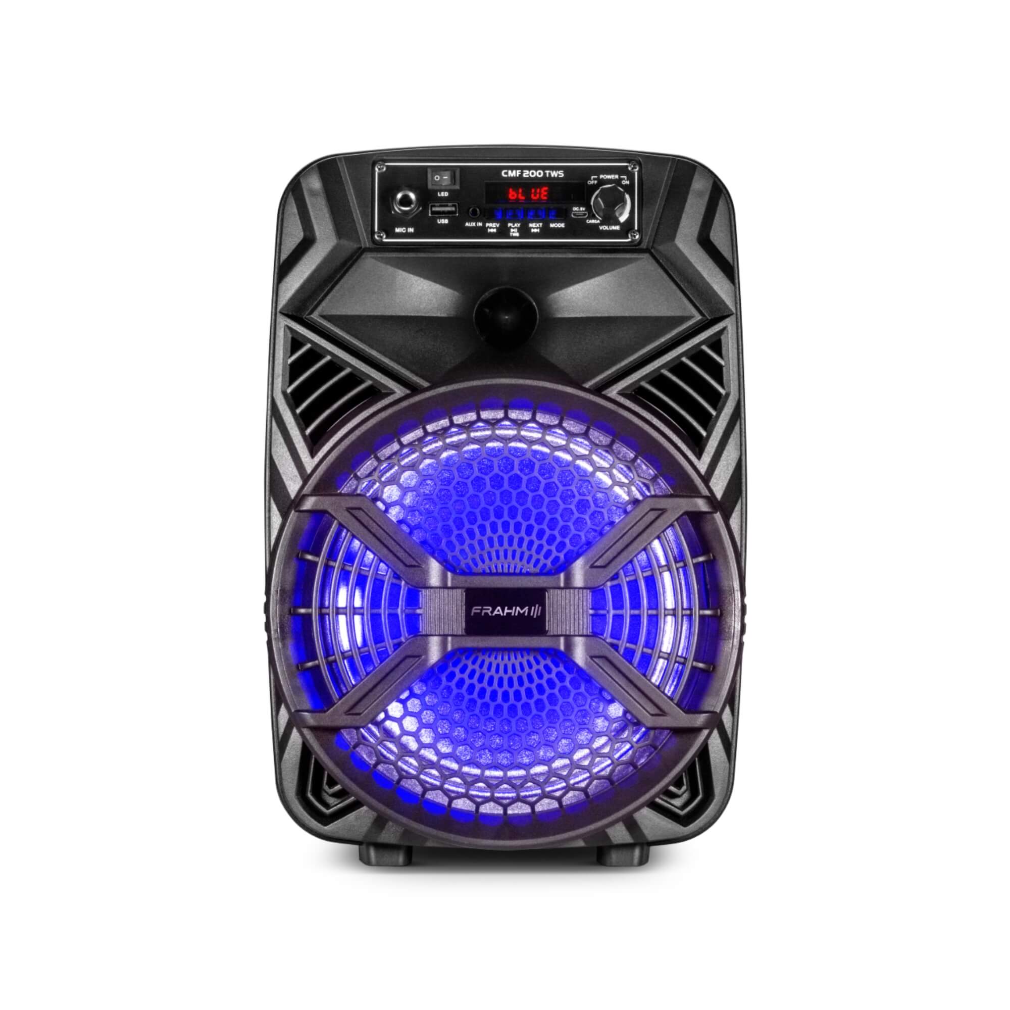Caixa de Som Ativa Plástica Multiuso CMF 200 TWS com Led 1,5kg Entradas Bluetooth USB Frahm - 32262