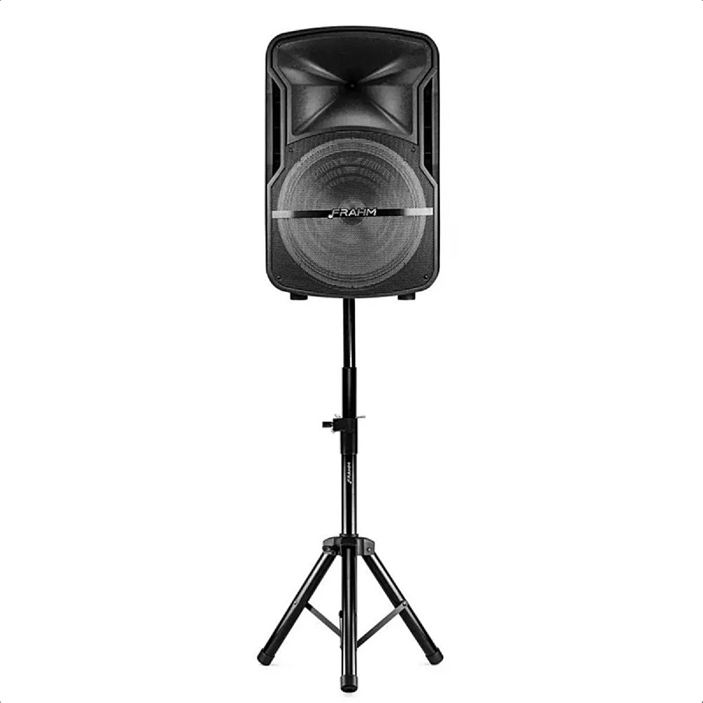 Kit Caixa De Som Ativa CM15 Com Tripé e Microfone Rms 500 Watts Alto-Falante 15" Frahm - 32273