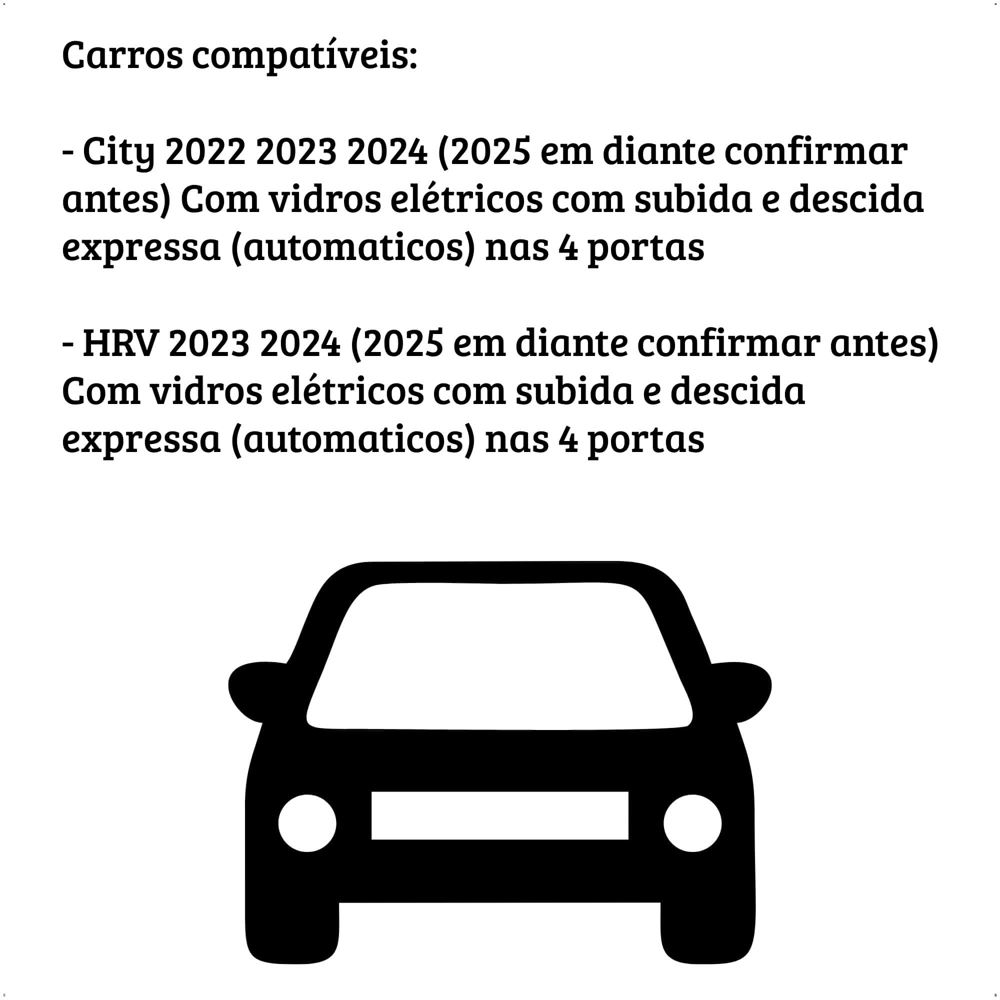 Módulo De Vidro + Retrovisores City 2022+/HRV 2023.. Rebatimento, Plug in Play - Tury PRO3.4B