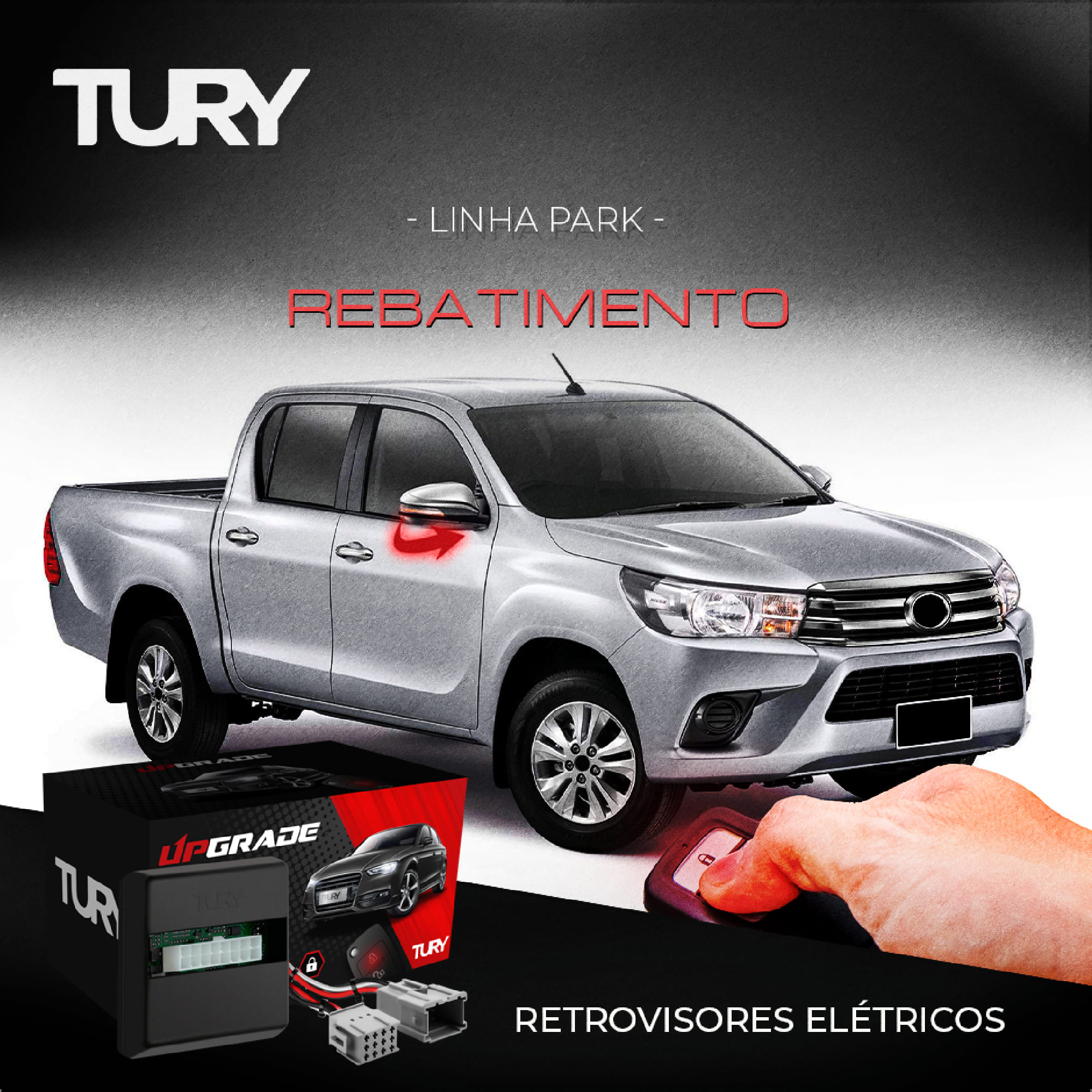 Módulo De Vidro + Retrovisores City 2022+/HRV 2023.. Rebatimento, Plug in Play - Tury PRO3.4B