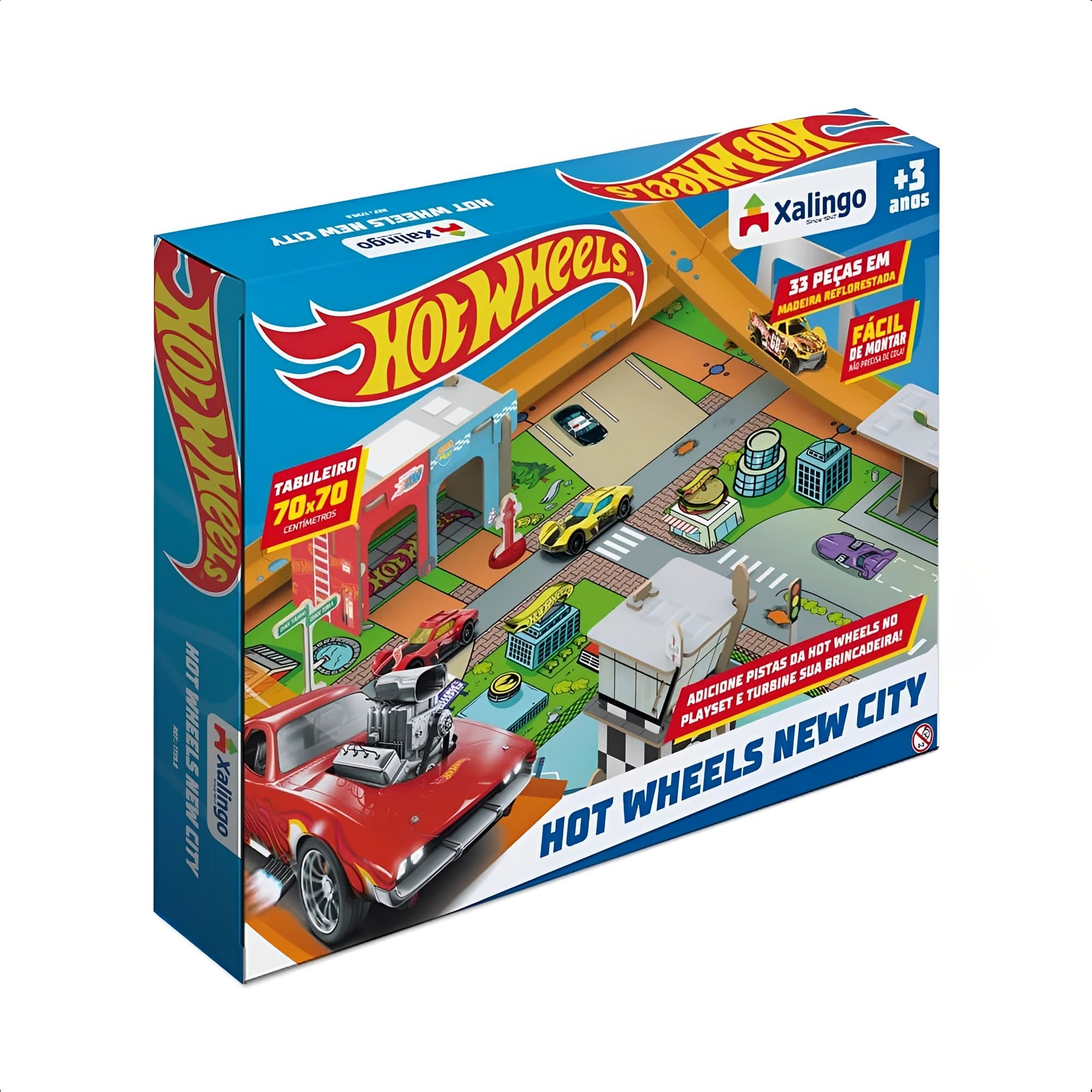 Brinquedo Playset Hot Wheels New City 33 Pç. Infantil +3 Anos Colorido Faz de Conta Xalingo-17398