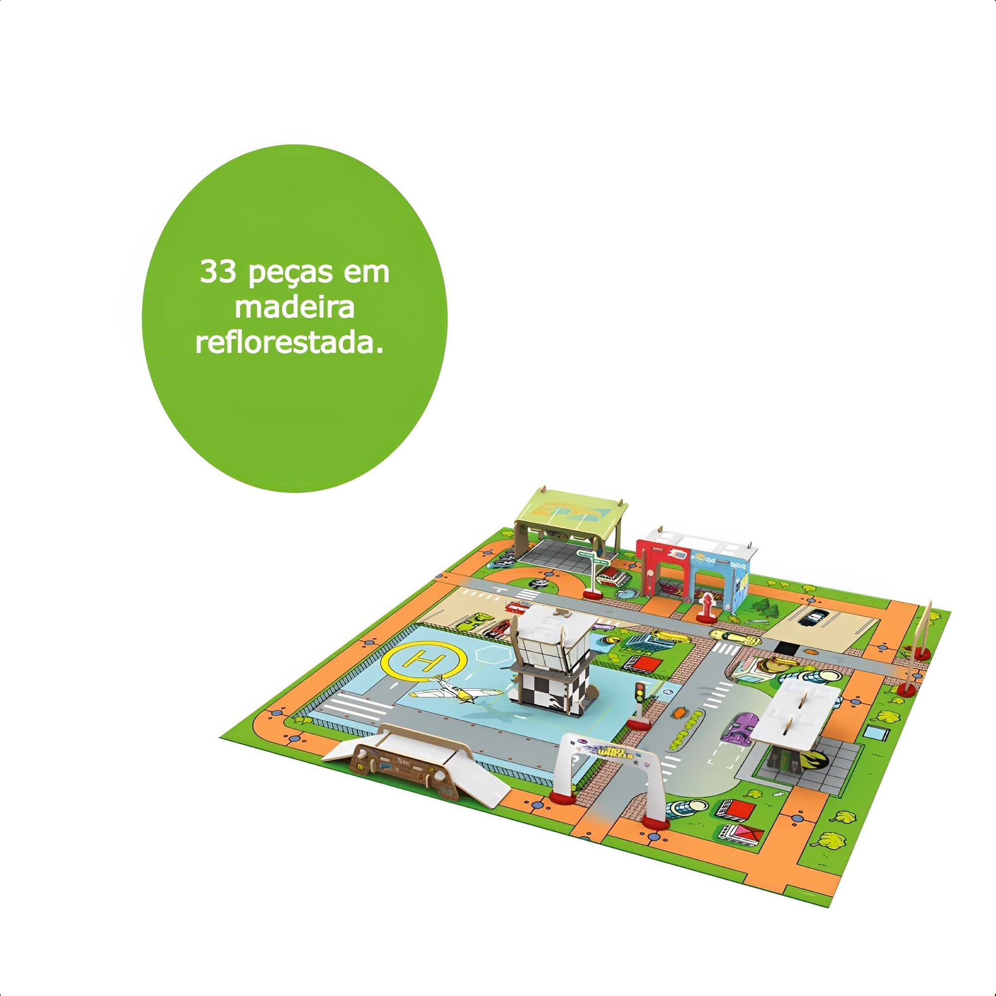 Brinquedo Playset Hot Wheels New City 33 Pç. Infantil +3 Anos Colorido Faz de Conta Xalingo-17398
