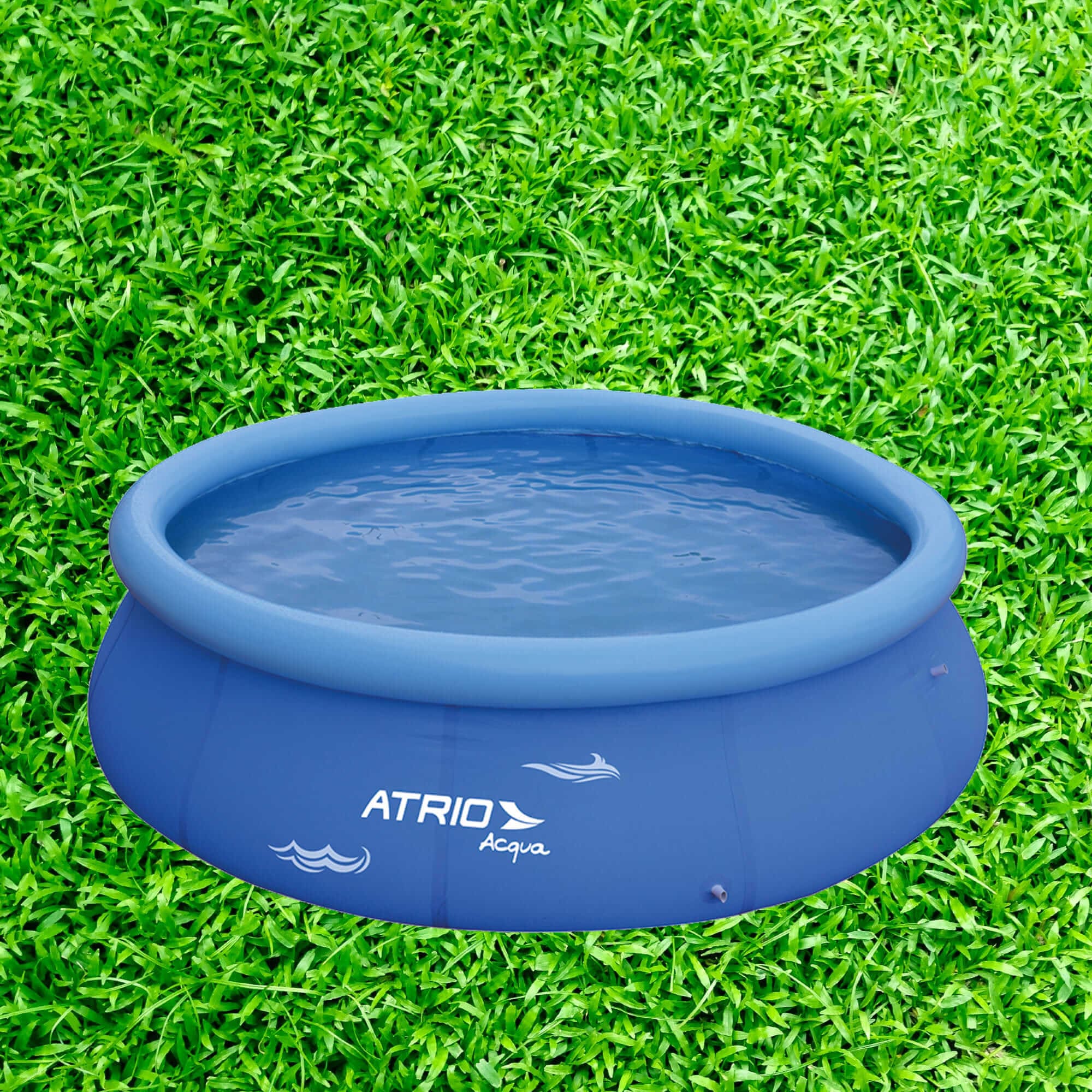 Kit Piscina Inflável Circular PVC Azul 2500L Atrio ES304 + Lona para Cobrir 3x3m