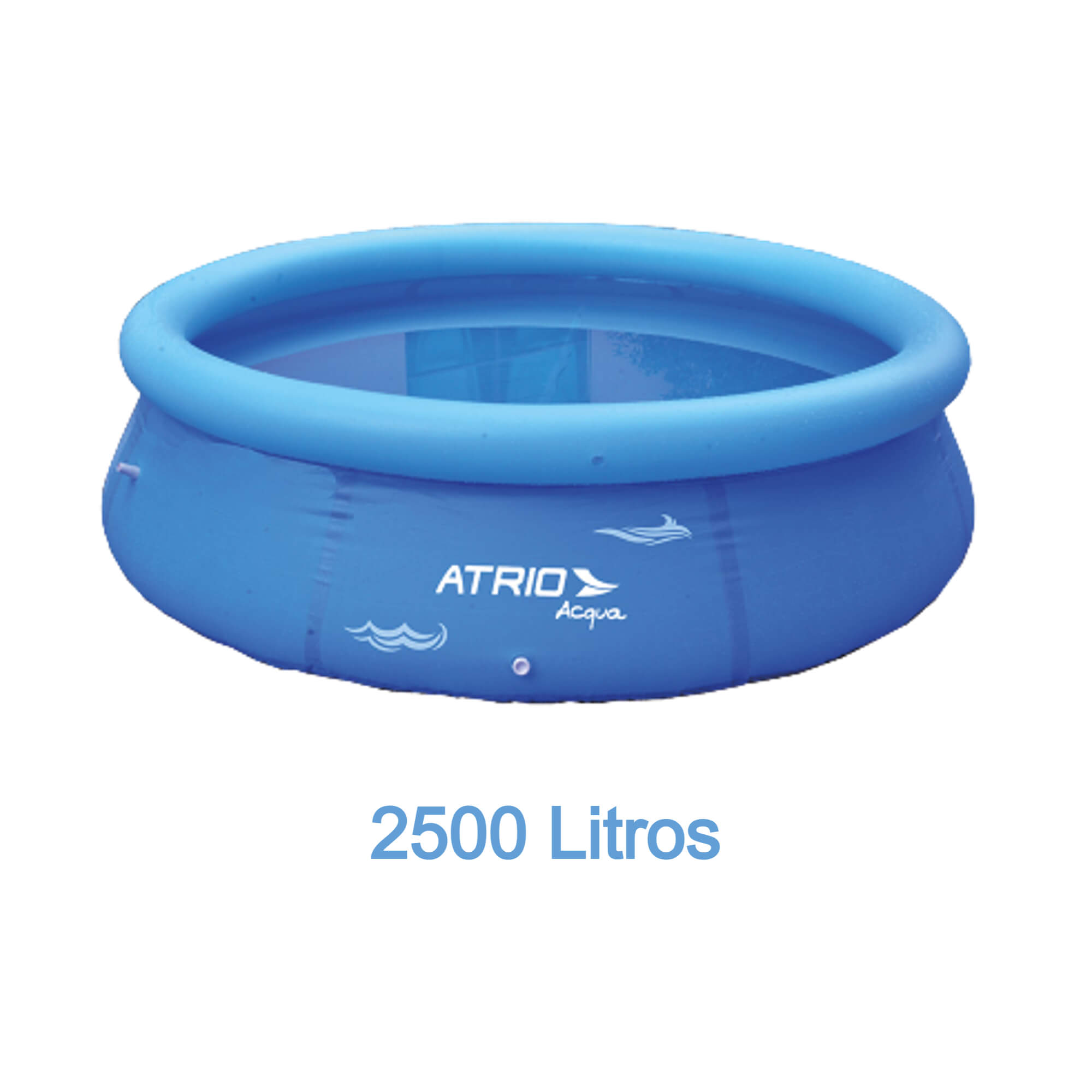 Kit Piscina Inflável Circular PVC Azul 2500L Atrio - ES304 + Bomba de ar + Lona para Cobrir 3x3m