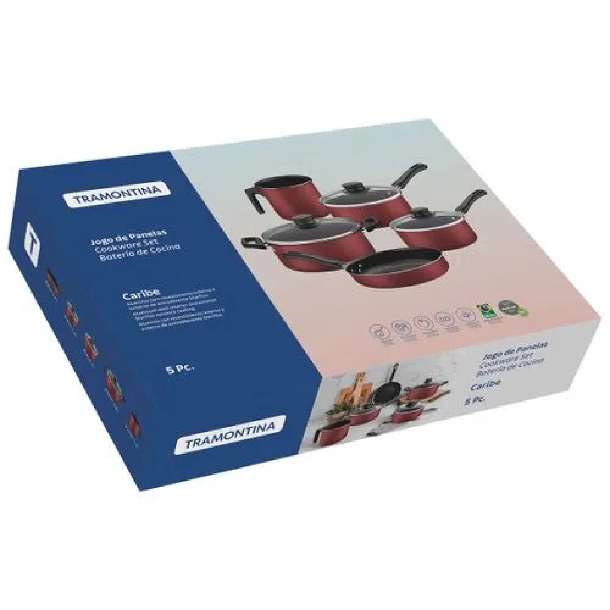 COMP Kit Jogo de Panelas Tramontina Antiaderentes + Fogão Elétrico 2 Bocas 220V Lenoxx