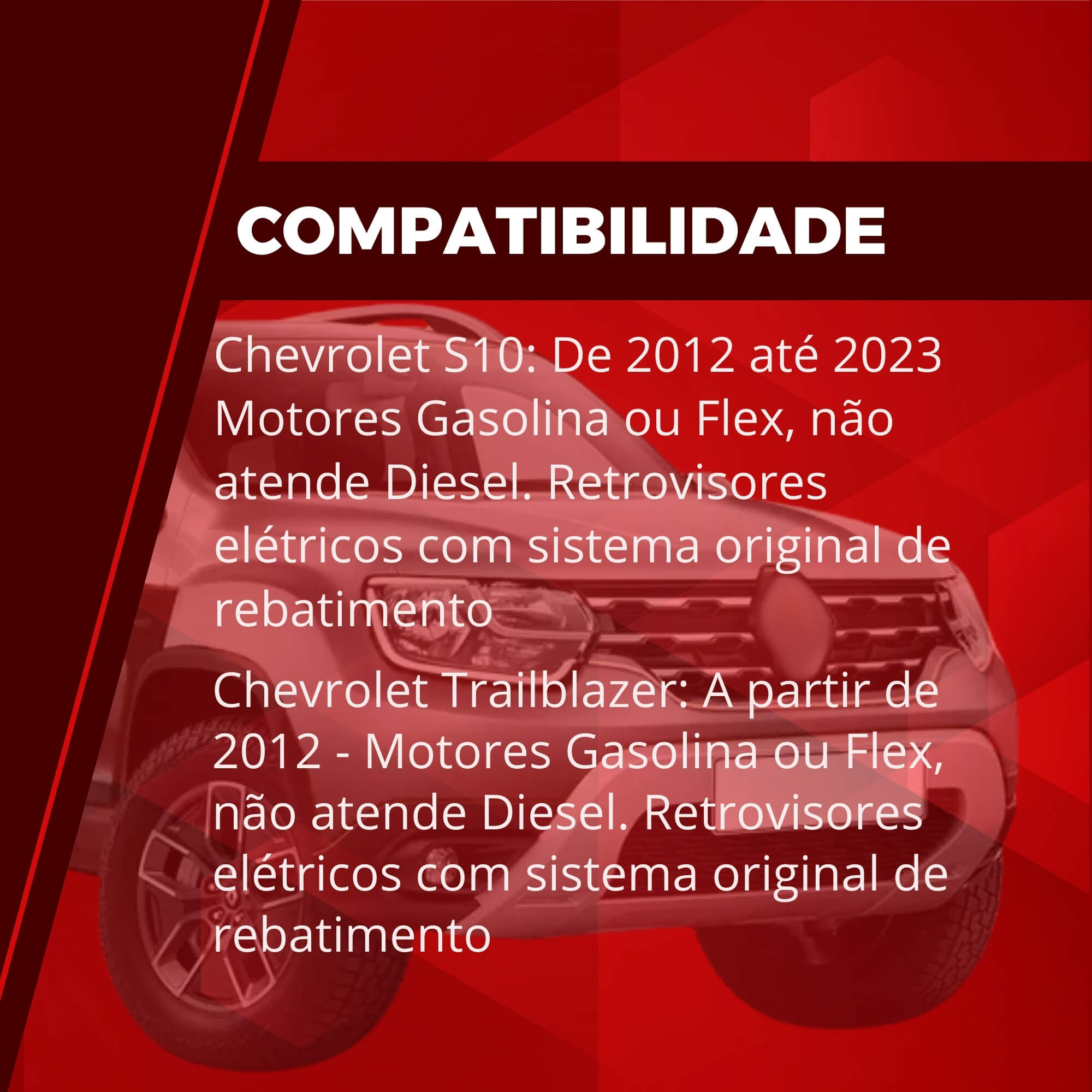 Módulo de Retrovisor Rebatimento S10 / Trailblazer 2012 em Diante Tury PARK2.1J