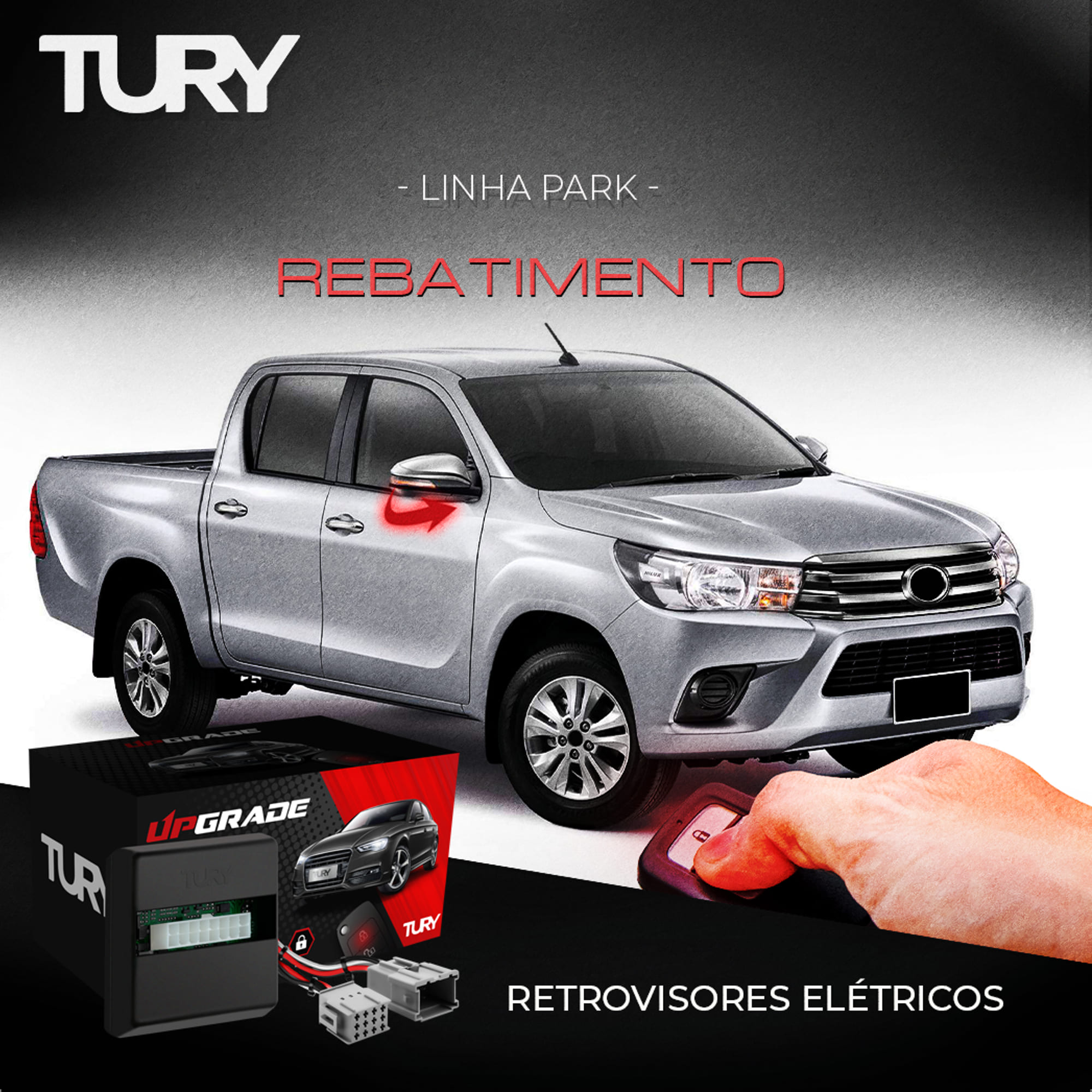 Módulo de Retrovisor Rebatimento S10 / Trailblazer 2012 em Diante Tury PARK2.1J