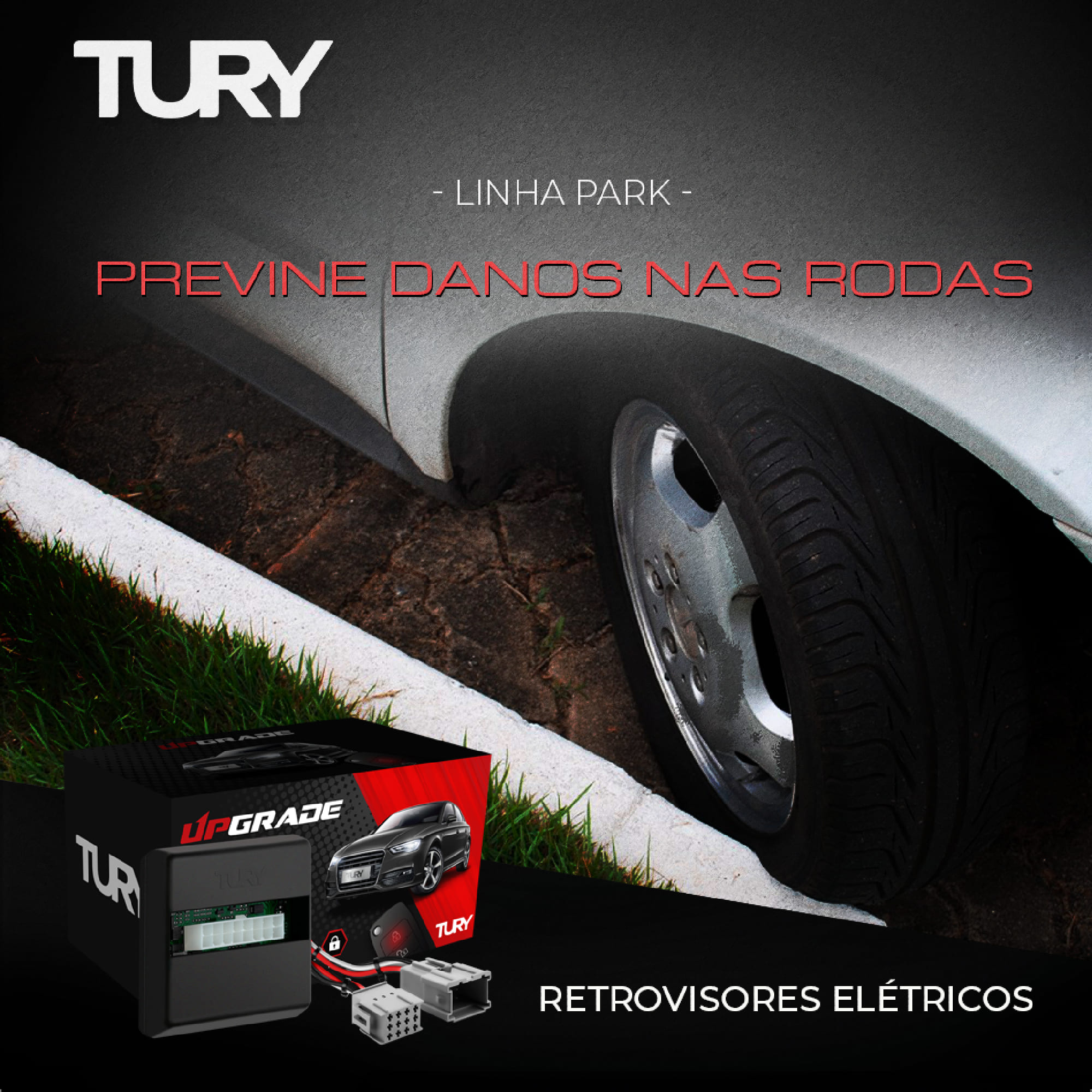 Módulo Retrovisor Elétrico Creta 2022 em diante Plug & Play Função Tilt Down - Tury PARK1.2.4EA