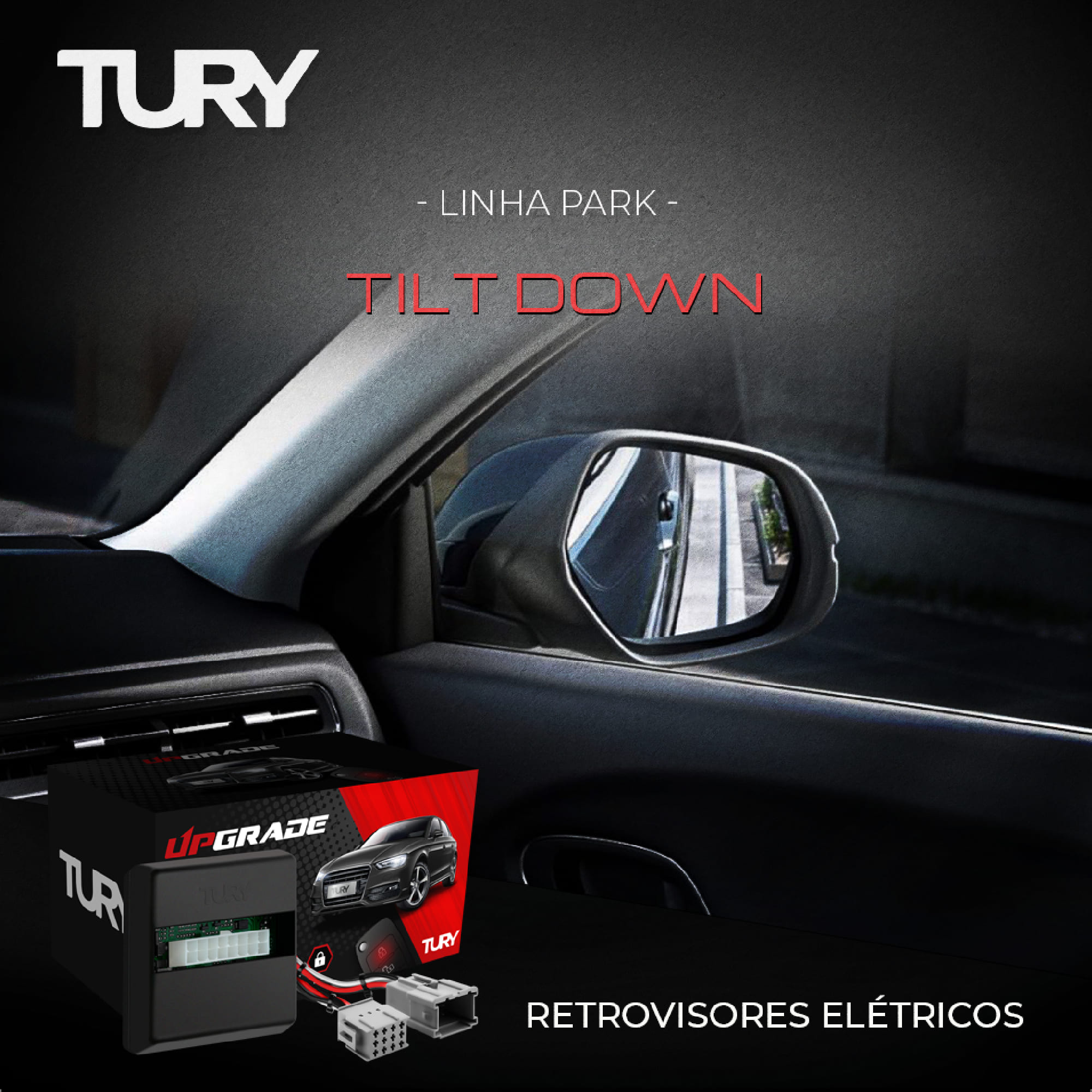 Módulo Retrovisor Tilt Down Rebatimento Kia Rio 2017+ / Stonic 2021+ Tury PARK3.4.3DS