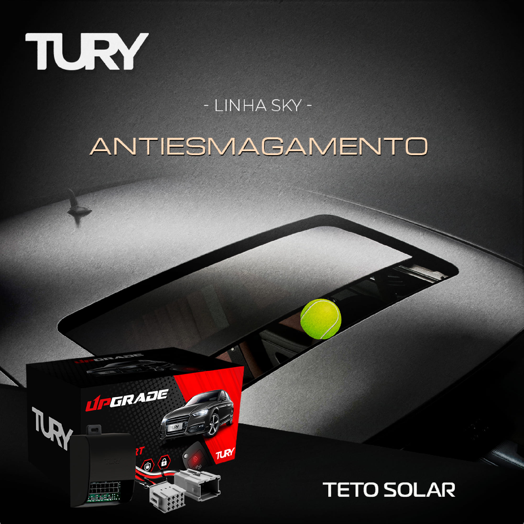 Módulo de Teto Solar Creta 2022 em Diante, Plug in Play, One Touch, Automação  - Tury SKY1.16J