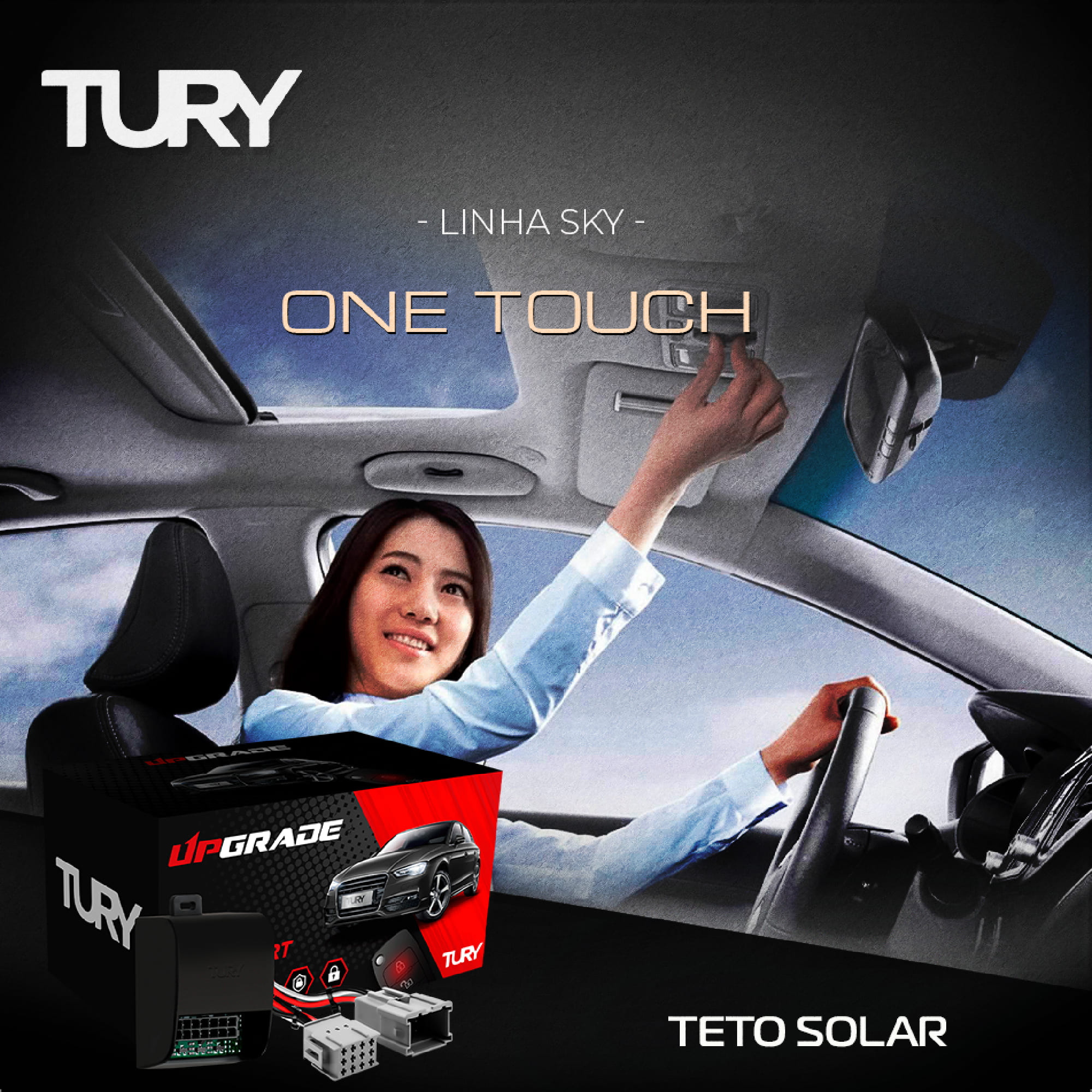 Módulo de Teto Solar Creta 2022 em Diante, Plug in Play, One Touch, Automação  - Tury SKY1.16J