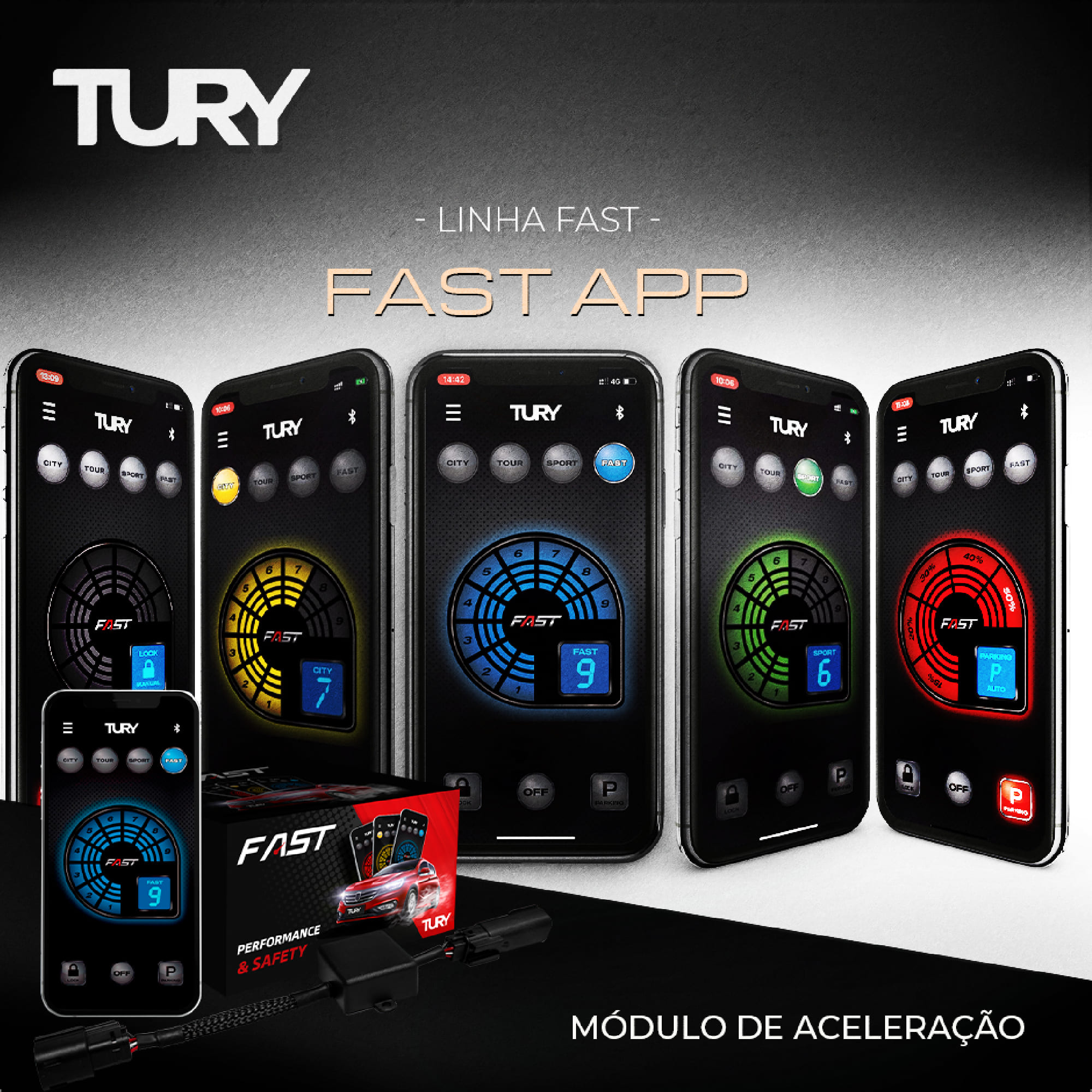 Módulo de Aceleração Para Motos Plug in Play Street Glide / Electra Glide / - Tury FAST_IP_3.3G