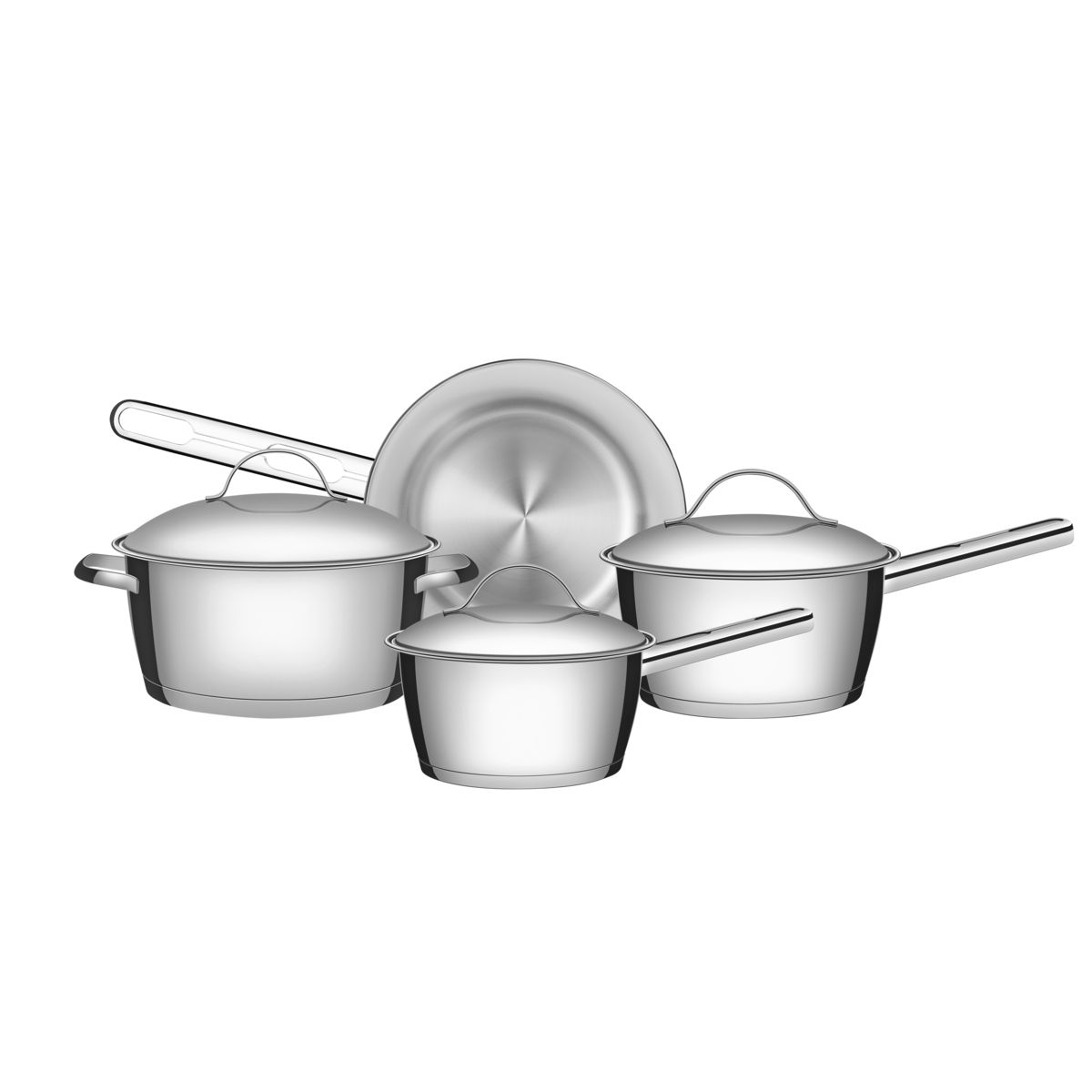 COMP Kit Conjunto de Panelas Aço Inox 4 Peças Allegra Tramontina + Fogão Elétrico 110V