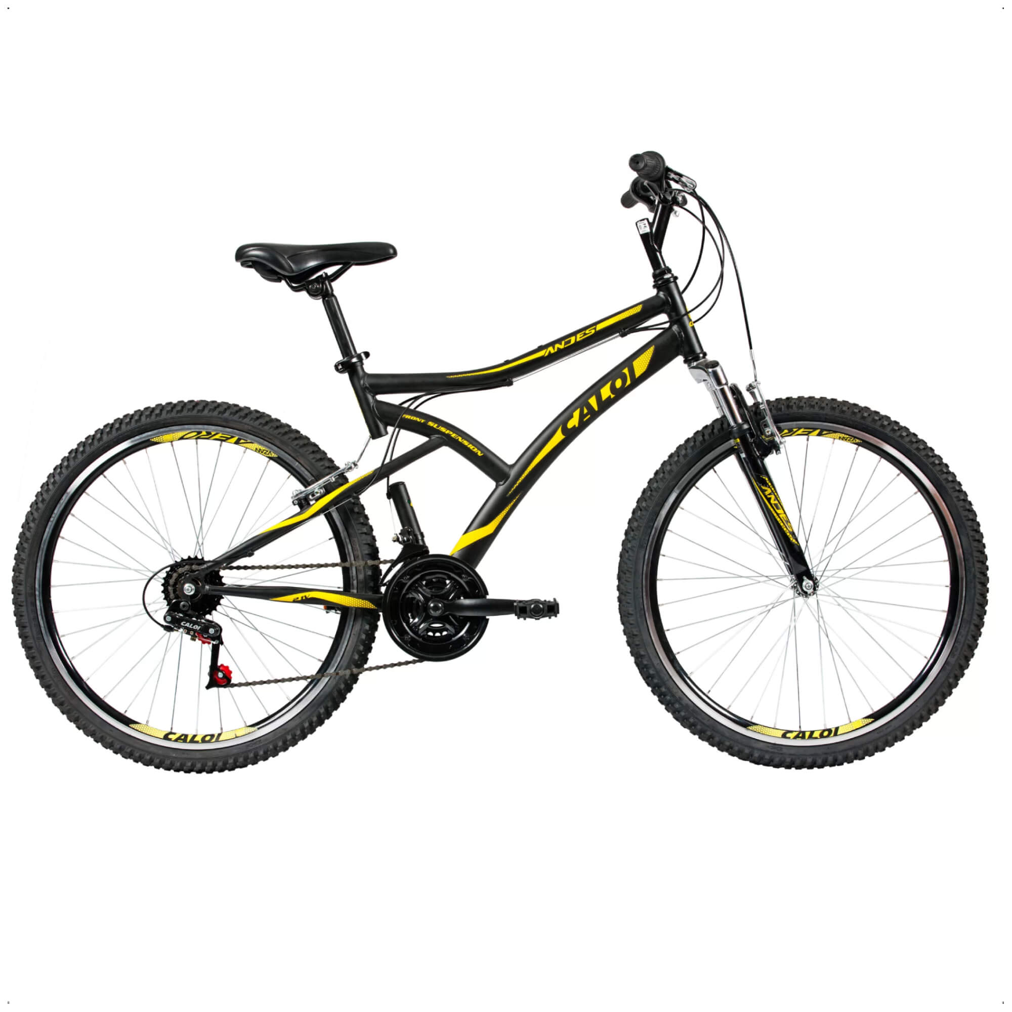 Bicicleta Caloi Andes Tamanho 18 Aro 26 com 21 Marchas Preto Até 100kg Freios v-brake 007925.19005