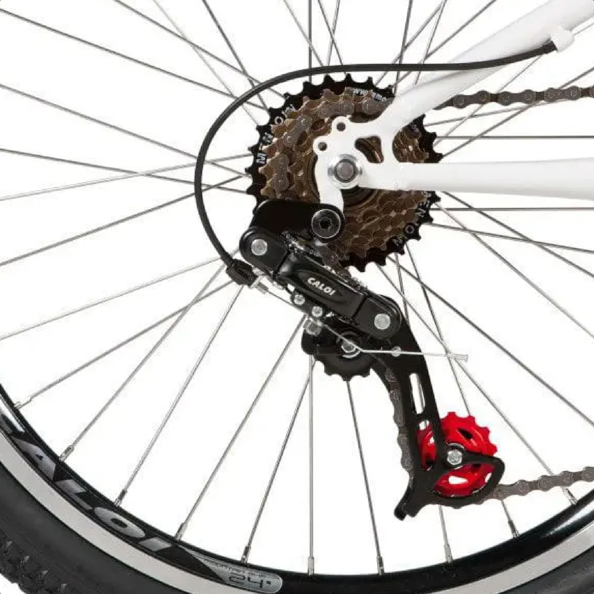 Bicicleta Infantil Caloi Aro 24 Ceci 21 Marchas T13R24V21 A21 Freio V-Brake Branco 004296.19006