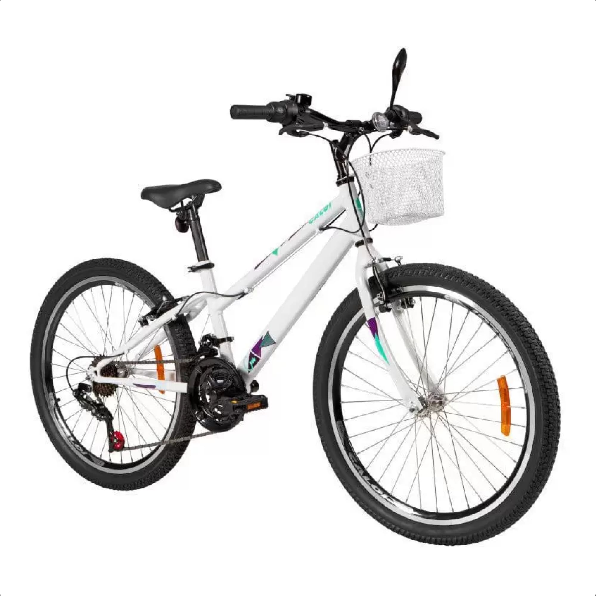 Bicicleta Infantil Caloi Aro 24 Ceci 21 Marchas T13R24V21 A21 Freio V-Brake Branco 004296.19006