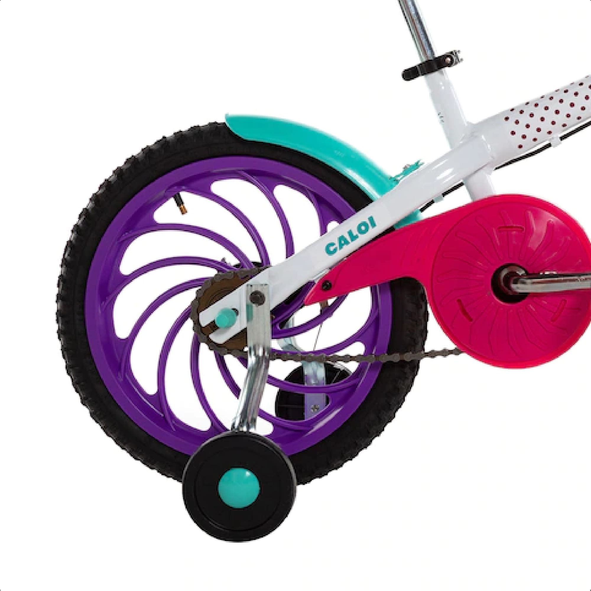Bicicleta Infantil Aro 16 com Rodinhas Caloi Ceci 1 Marcha Corrente KMC T10R16V1 A22 Multicolorido 004809.19009
