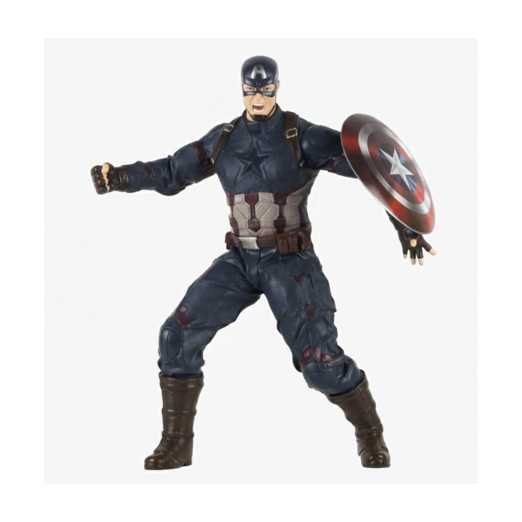 Boneco Capitão América Gigante 45cm c/ Escudo Articulado Infantil Revolution Mimo Toys - 0514