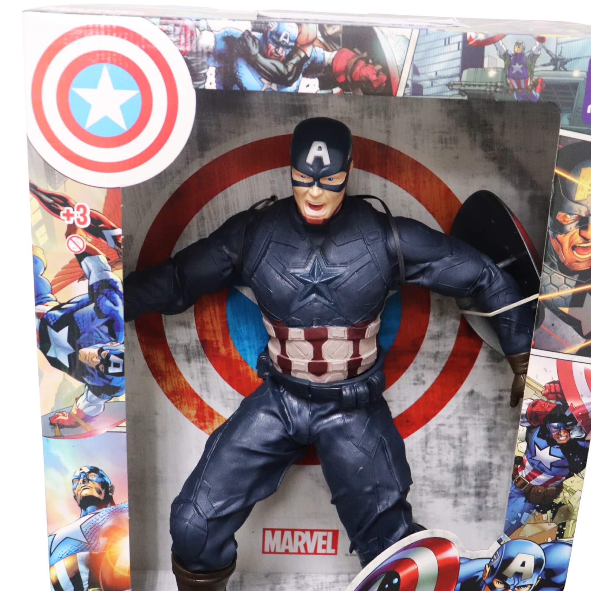 Boneco Capitão América Gigante 45cm c/ Escudo Articulado Infantil Revolution Mimo Toys - 0514