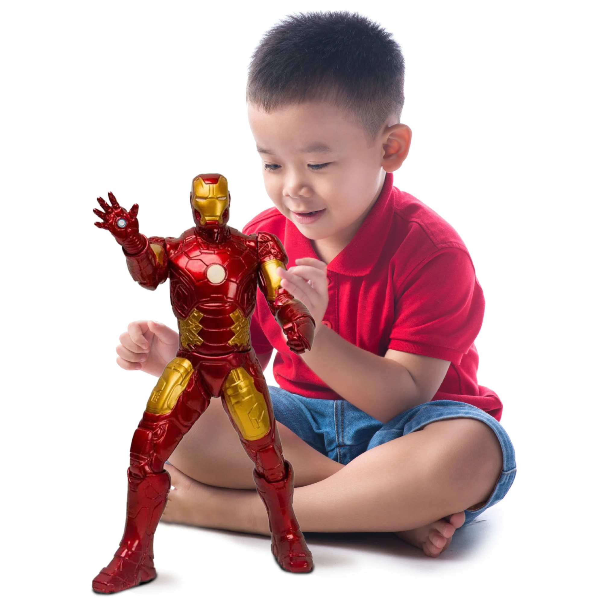 Boneco Homem De Ferro Gigante 45cm Articulado Avengers Revolution Plástico Resistente Mimo - 0515