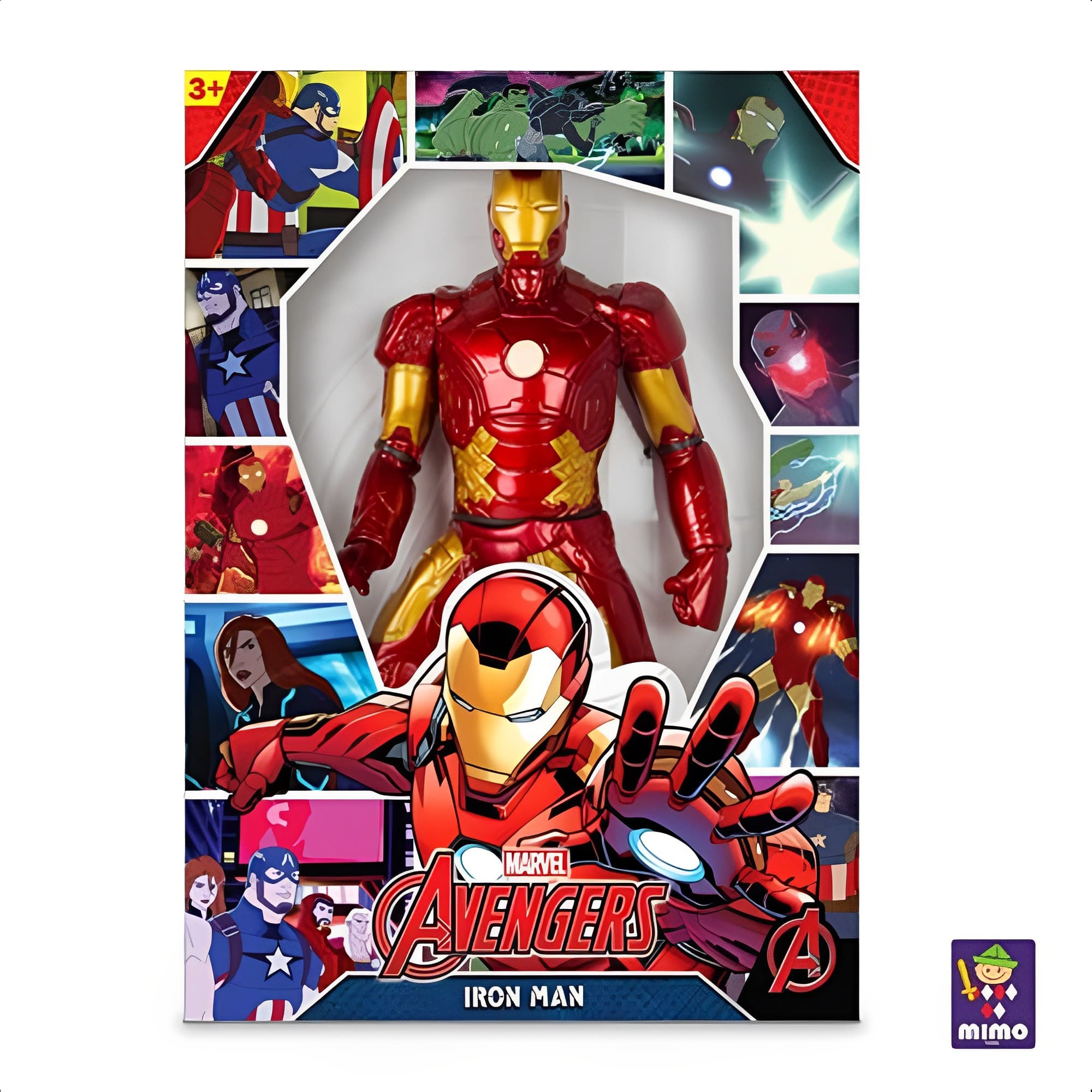 Boneco Homem De Ferro Gigante 45cm Articulado Avengers Revolution Plástico Resistente Mimo - 0515