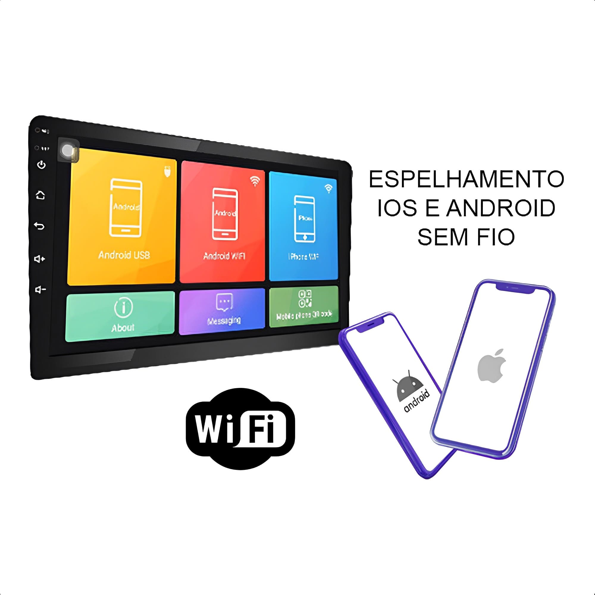 Som Automotivo Central Multimídia 10 Polegadas Android GPS Wifi FM Bluetooth Roadstar - RS-1002BR