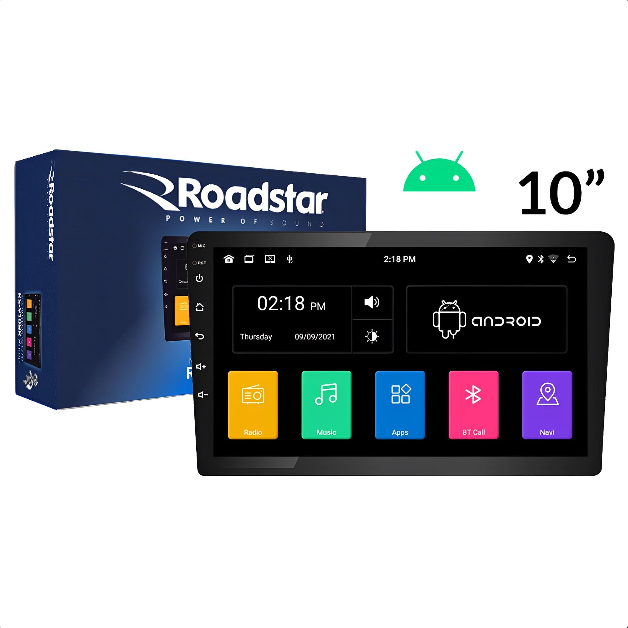 Som Automotivo Central Multimídia 10 Polegadas Android GPS Wifi FM Bluetooth Roadstar - RS-1002BR