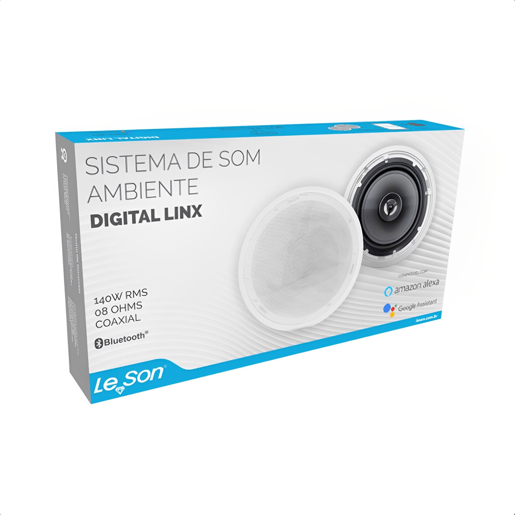 Arandela Ativa + Passiva 140W Total 6 Pol. Bivolt Bluetooth Redonda Sistema de Som TSR - 2LSREDBR