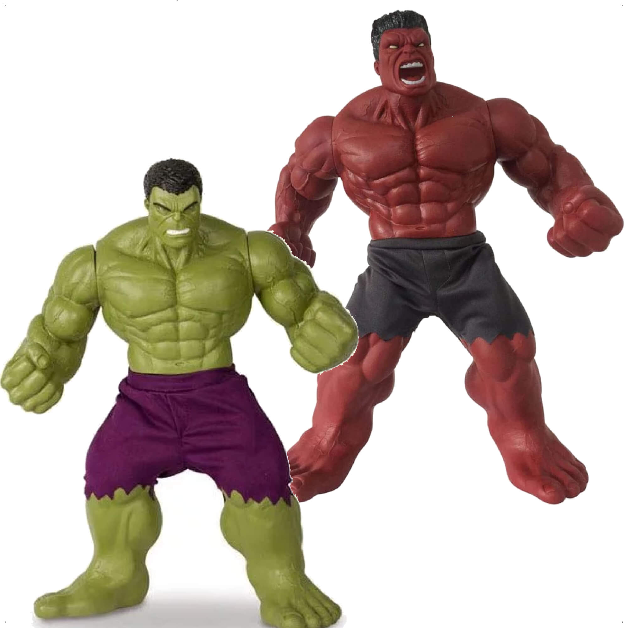 COMP Kit Boneco Colecionável Hulk Verde Gigante Mimo Toys + Hulk Vermelho Revolution Gigante