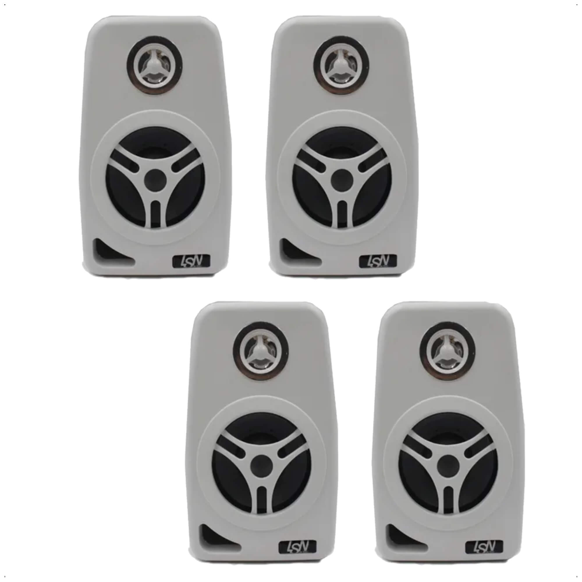 COMP Kit 2 Pares Caixa De Som Ambiente De Parede 140W 8 Ohms Branca 2LS070CXB Leson