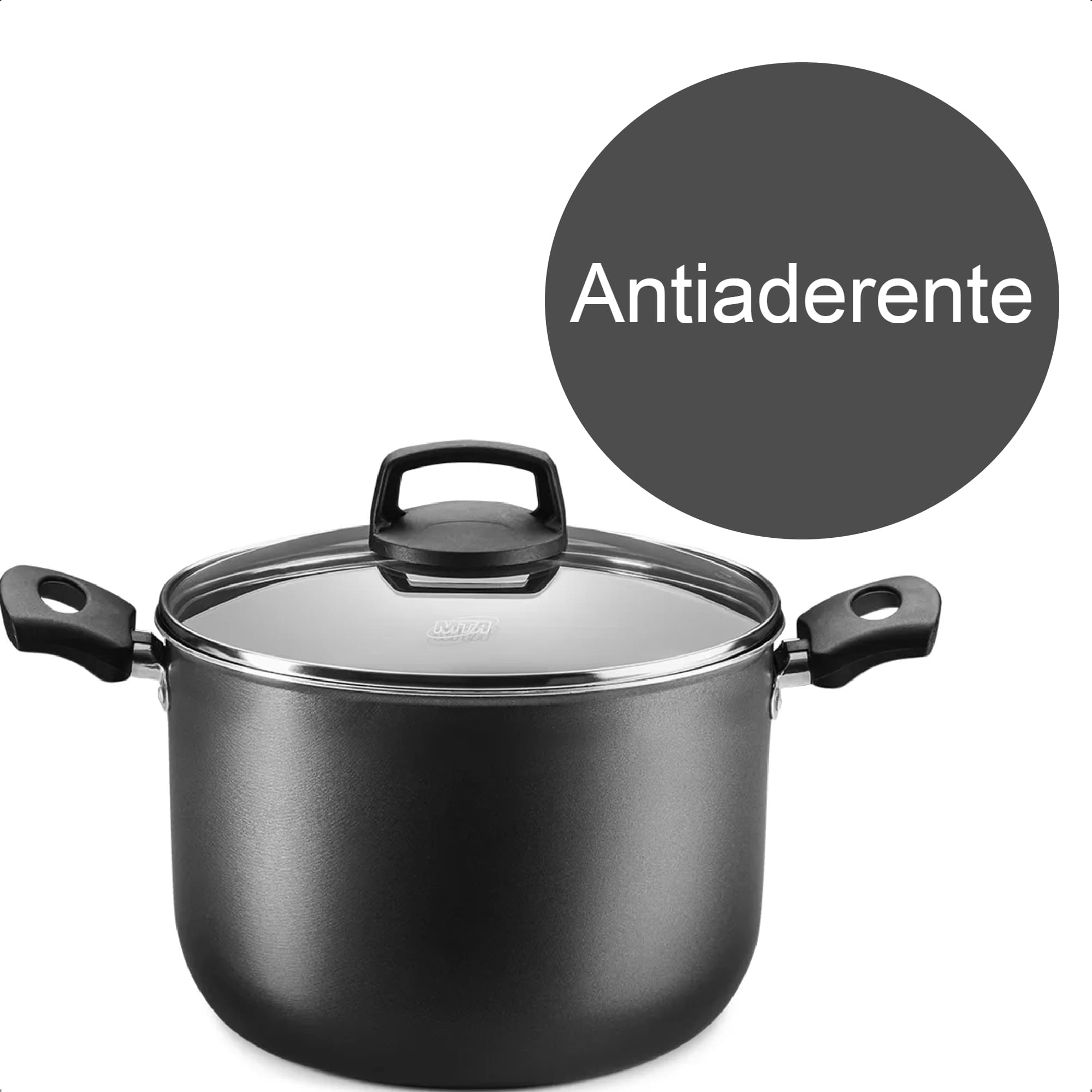 Caldeirão Antiaderente 5,5L Tampa Temperado com Alças 22cm x 14,5cm Alumínio Grafite - MTA 8868