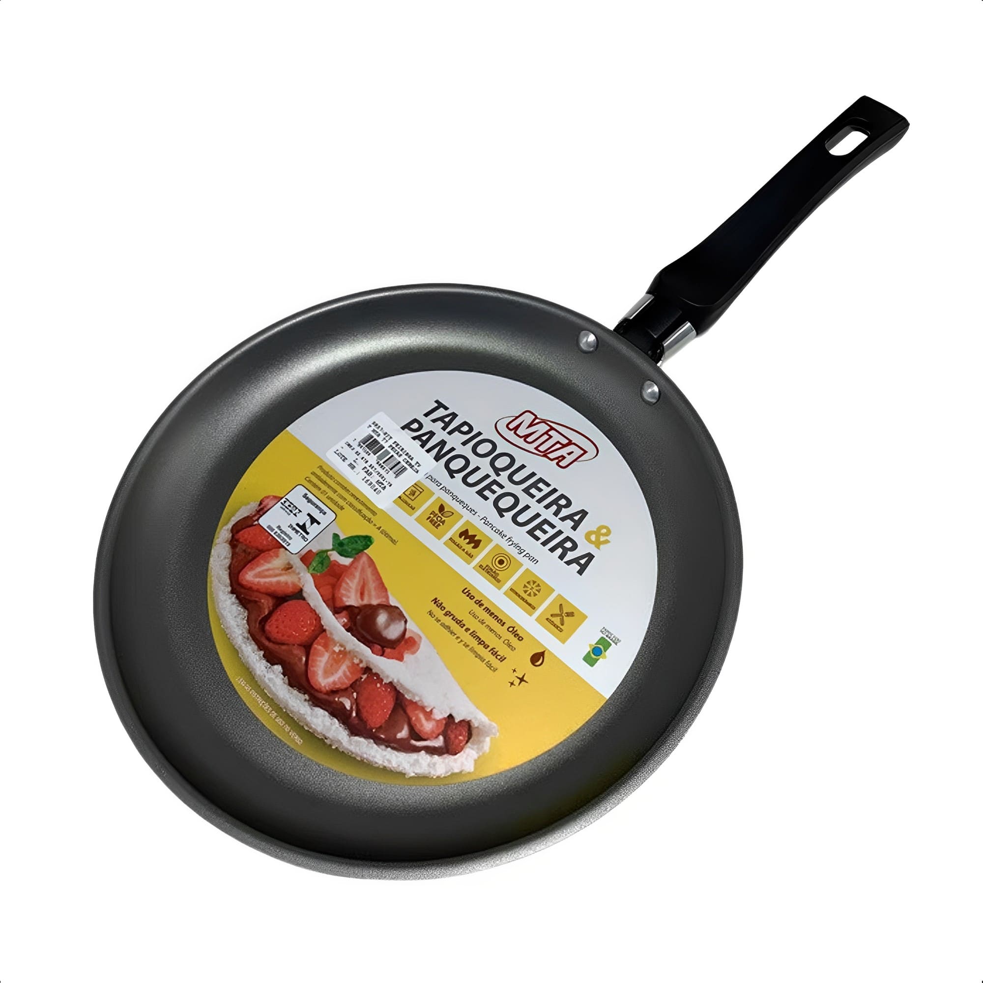 Tapioqueira e Frigideira Alumínio Revestimento Antiaderente Superflon 22cm Cereja MTA - 8674