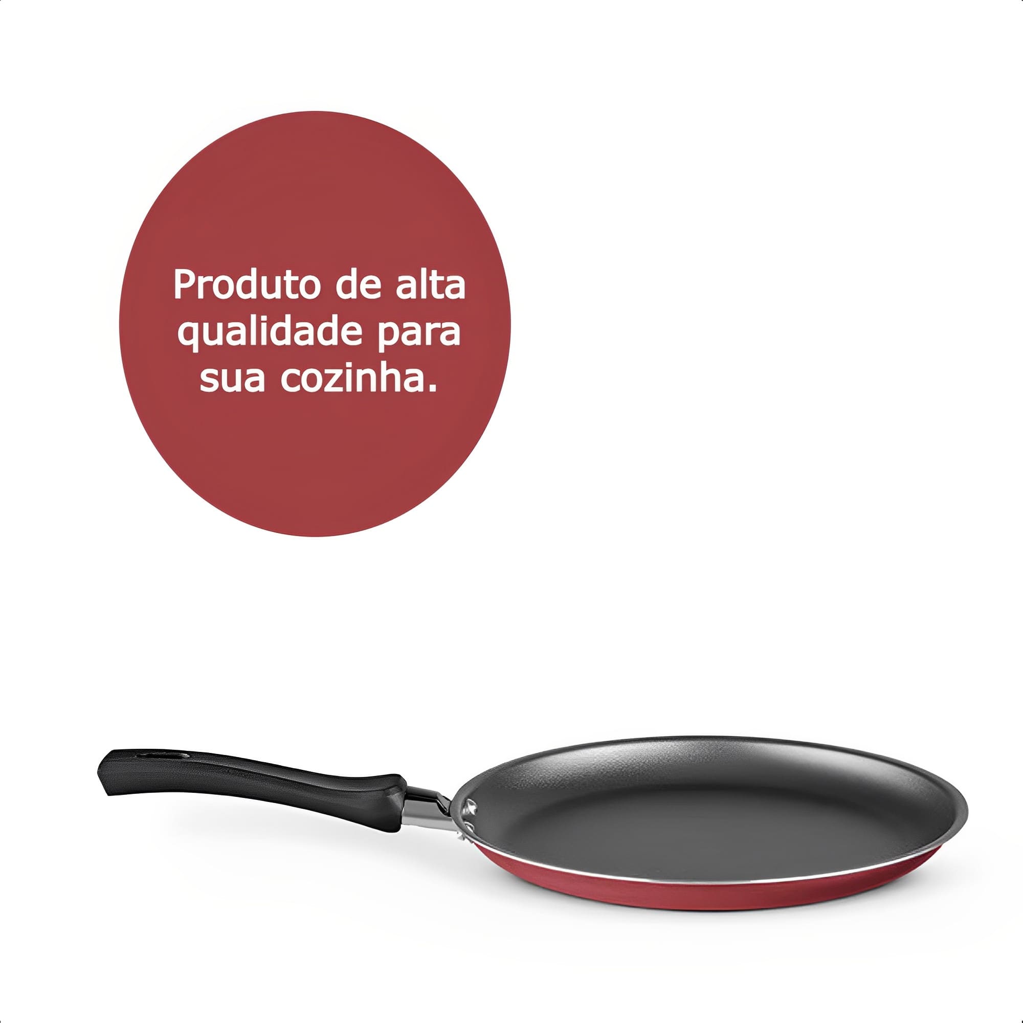 Tapioqueira e Frigideira Alumínio Revestimento Antiaderente Superflon 22cm Cereja MTA - 8674