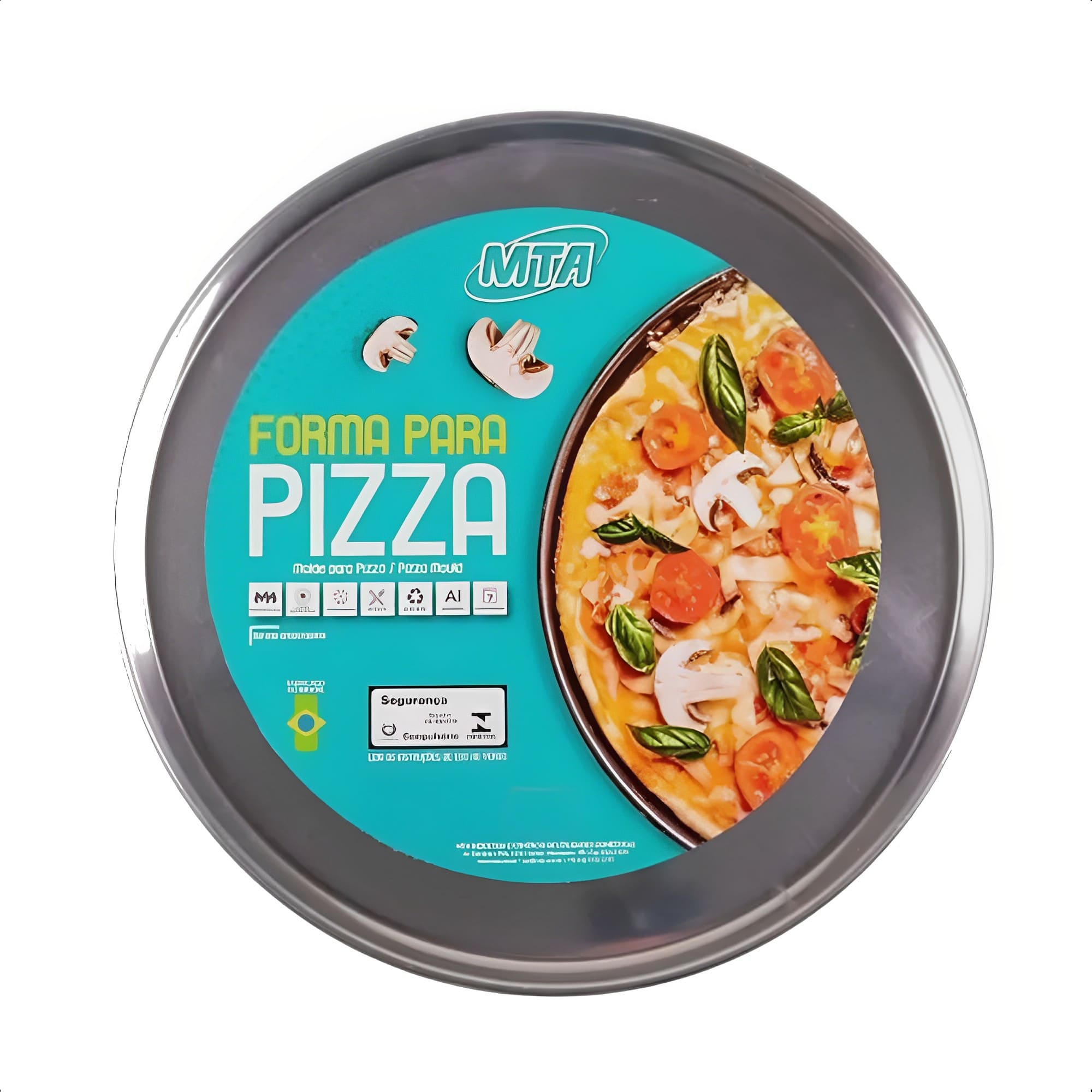 Forma de Pizza Lisa 1,5L 35cm Alumínio Cristal Mais Sabor Crocância N35 Cozinha MTA - 125