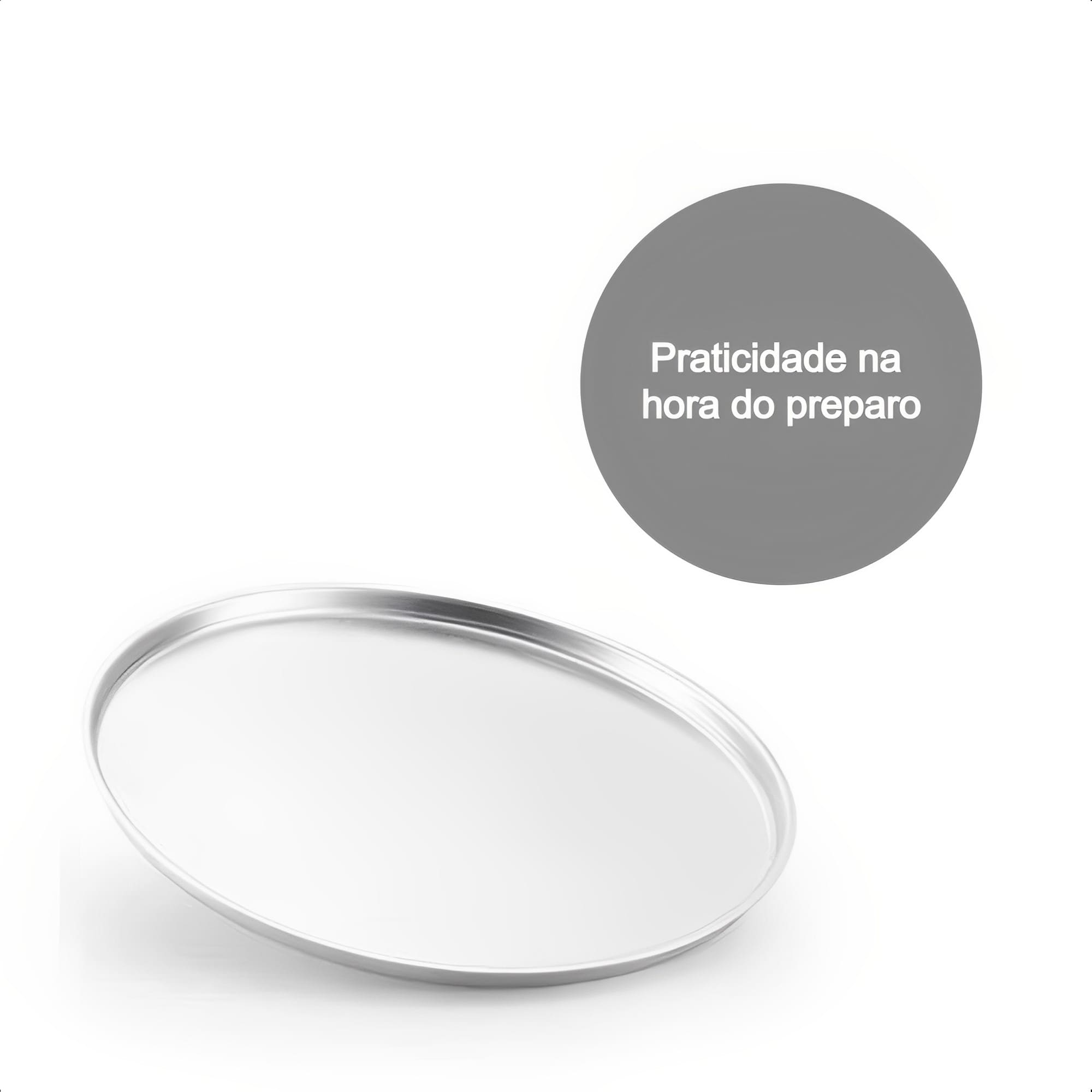 Forma de Pizza Lisa 1,5L 35cm Alumínio Cristal Mais Sabor Crocância N35 Cozinha MTA - 125