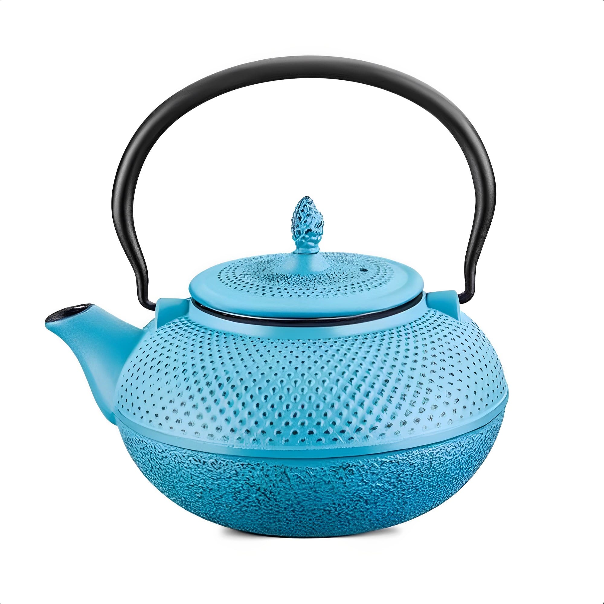 Chaleira de Ferro Fundido Azul 1,5L Esmaltada com Coador Inox Cozinha MTA - 8182