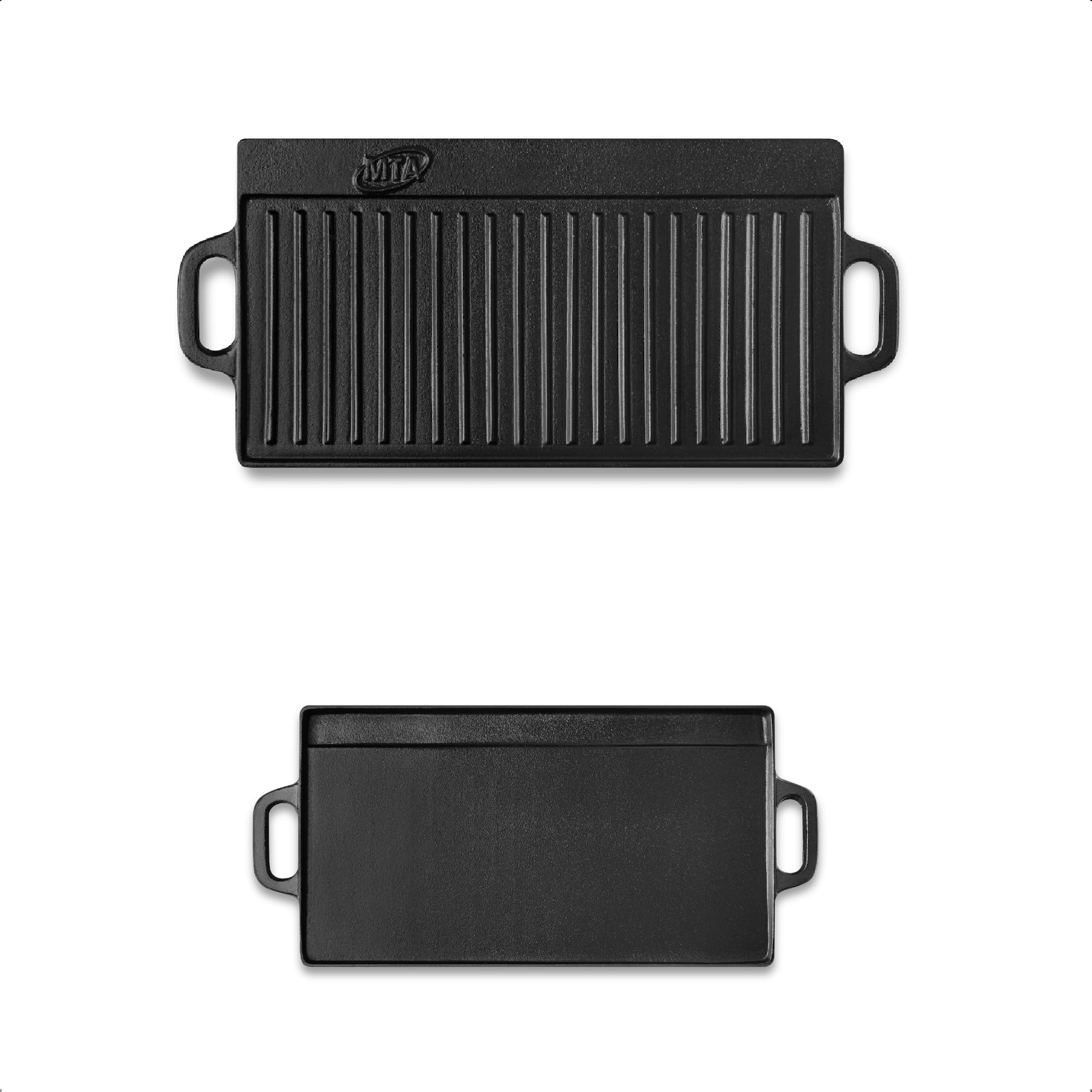 Chapa de Ferro Grill Reversível para Forno Churrasqueira Alta Durabilidade 51x23cm Preto MTA - 8320